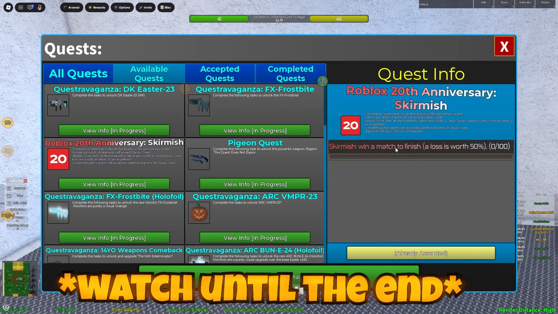 Skirmish Quest Requirements