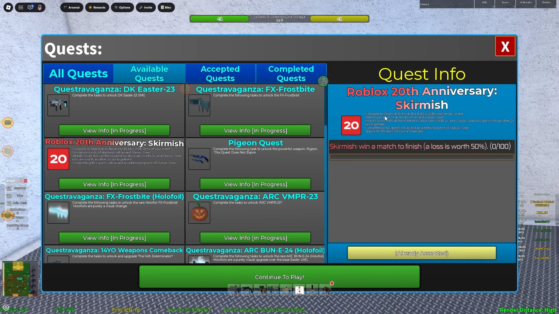Skirmish Quest Requirements