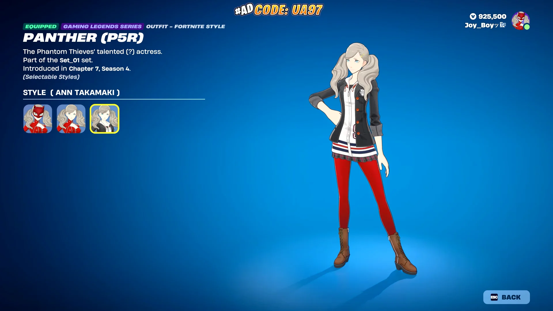 Panther (P5R) Outfit Styles