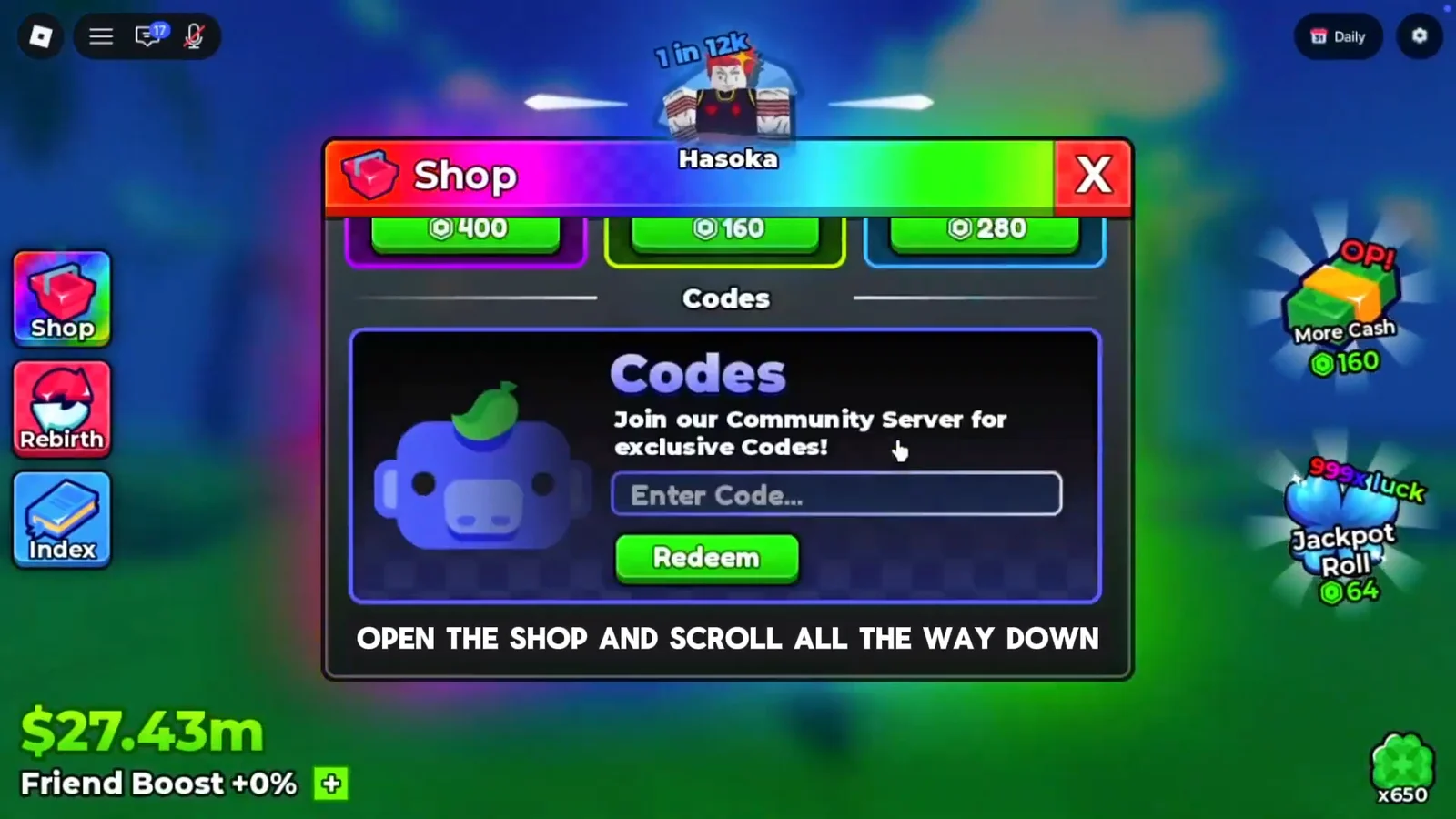Code Redemption & List