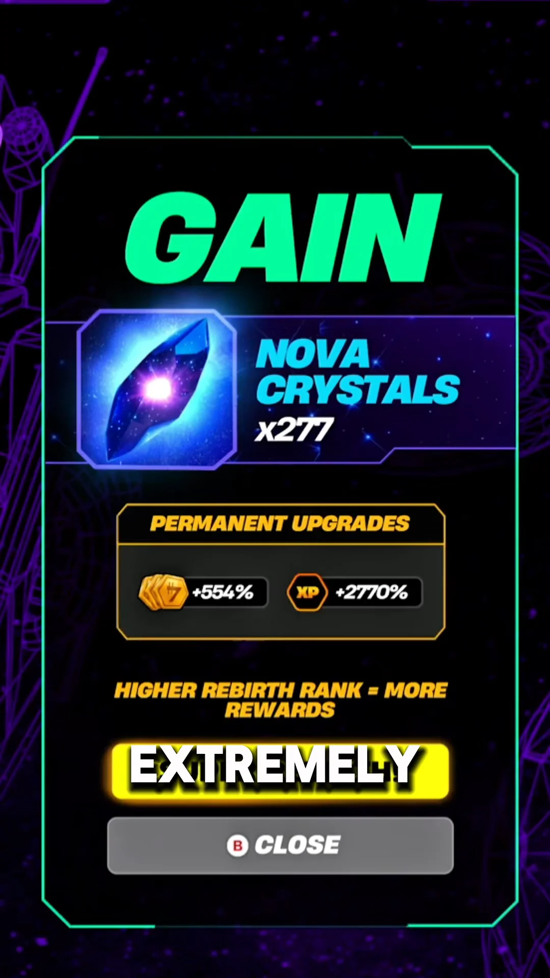 Super Rebirth Gain Screen