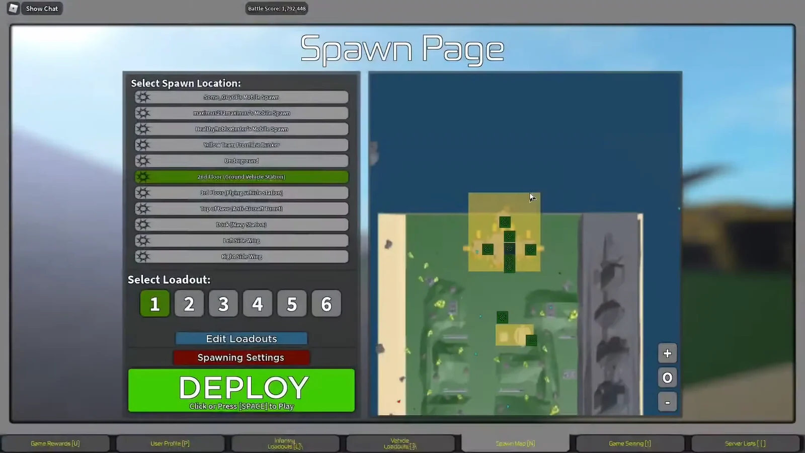 Editing Loadouts and Battle Score