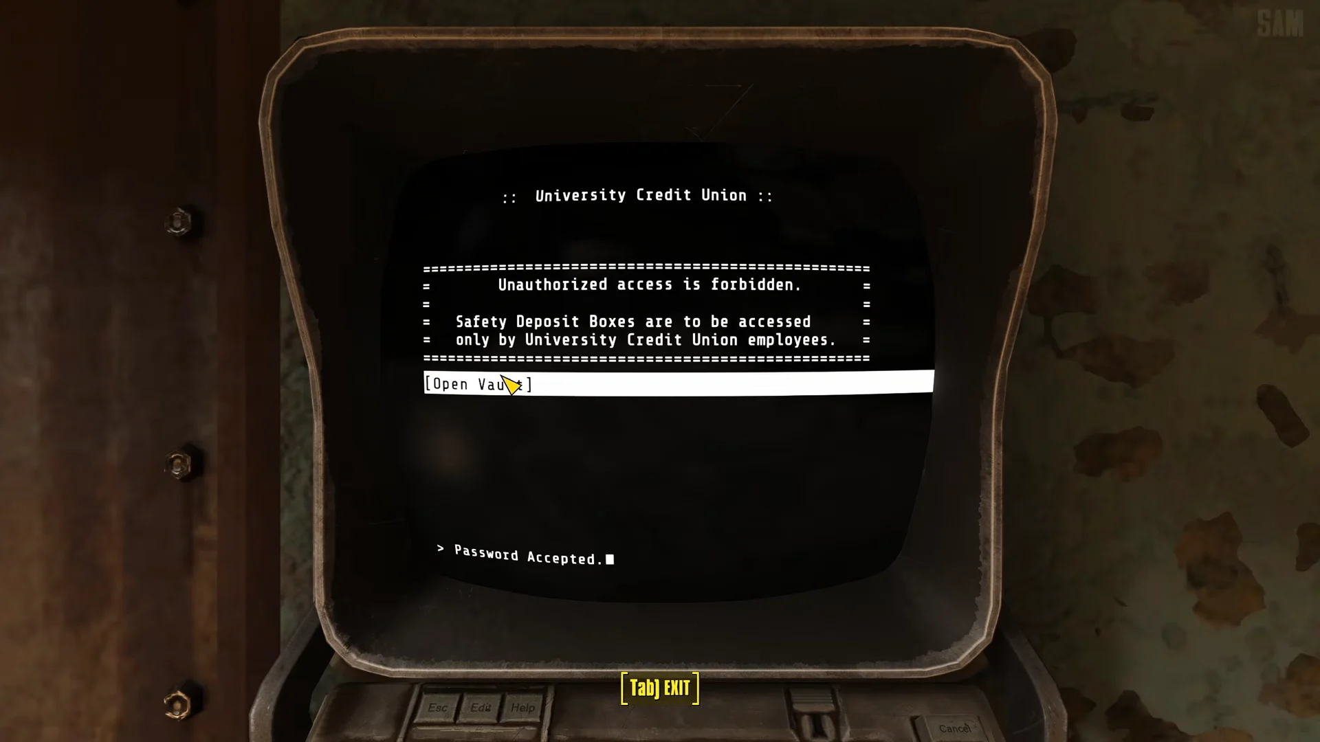 Reaching the bank vault