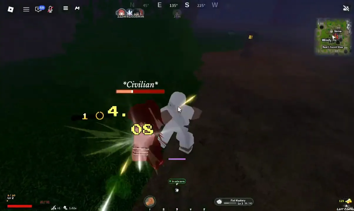 Demonstrating Dash Hit Combo