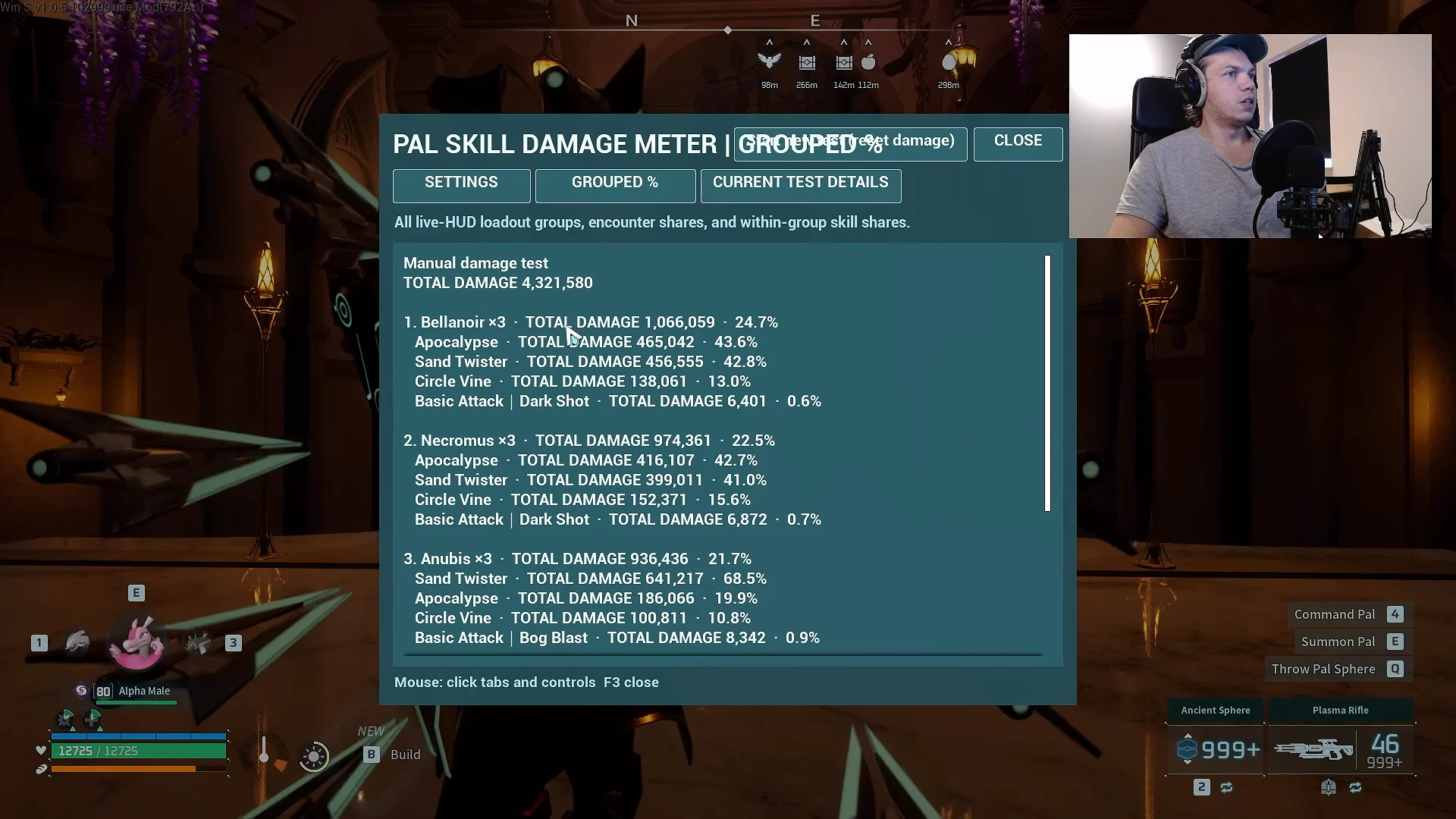 Showdown trial 2 damage meter results