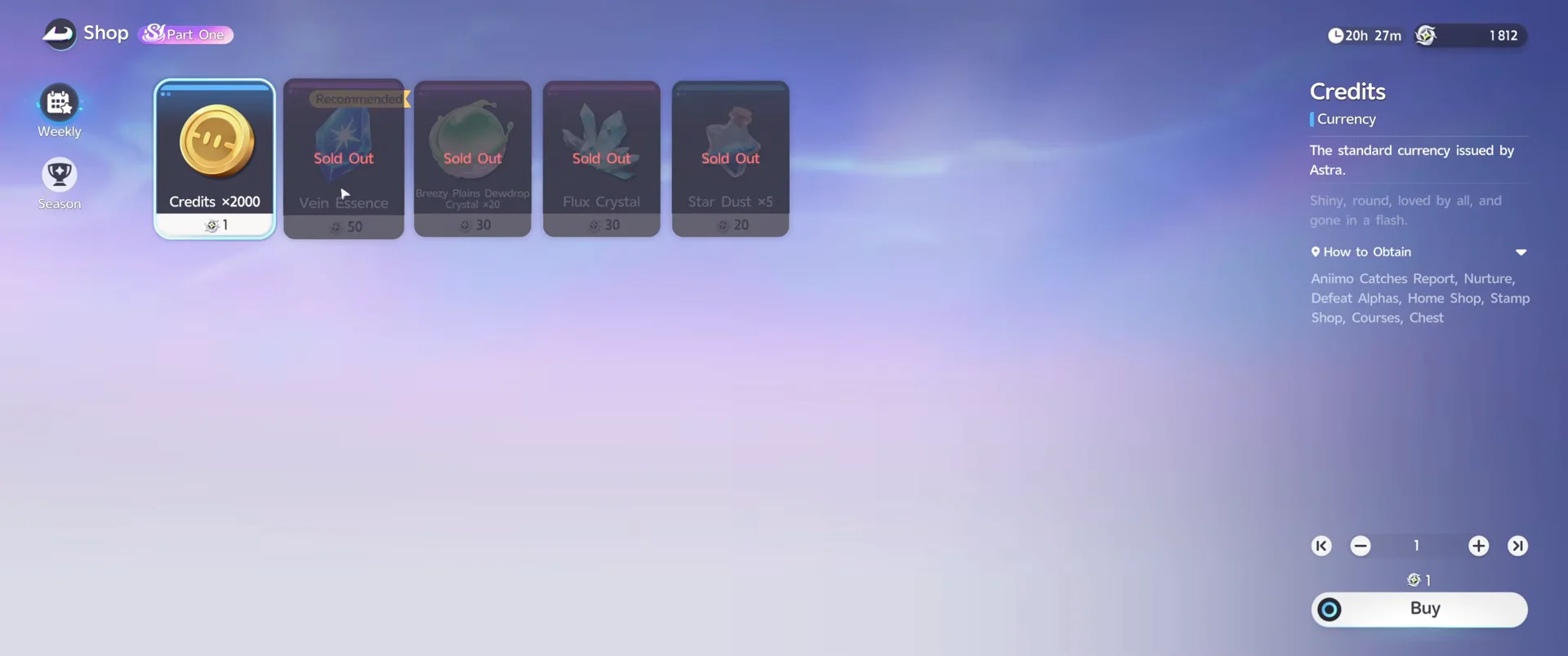 Season Menu & Stamp Shop