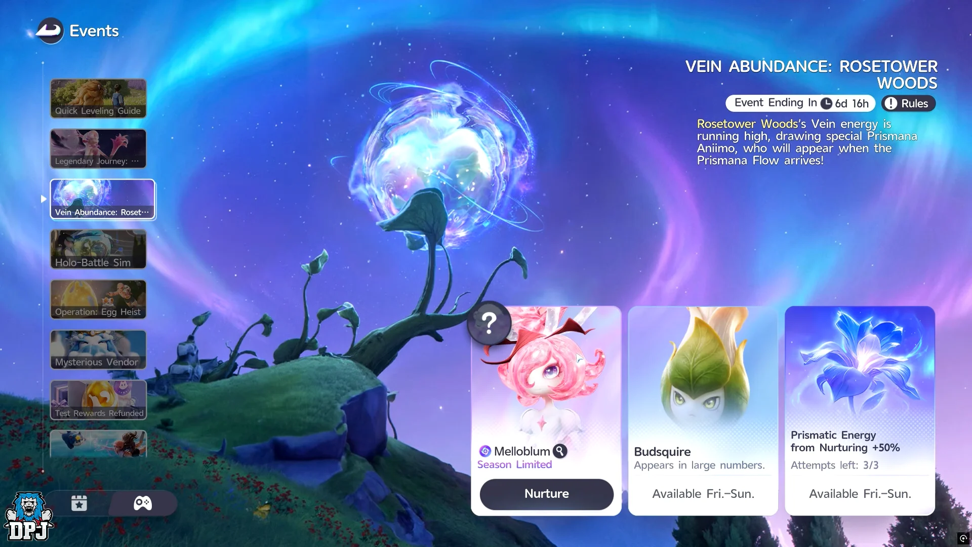 Opening character menu & navigation