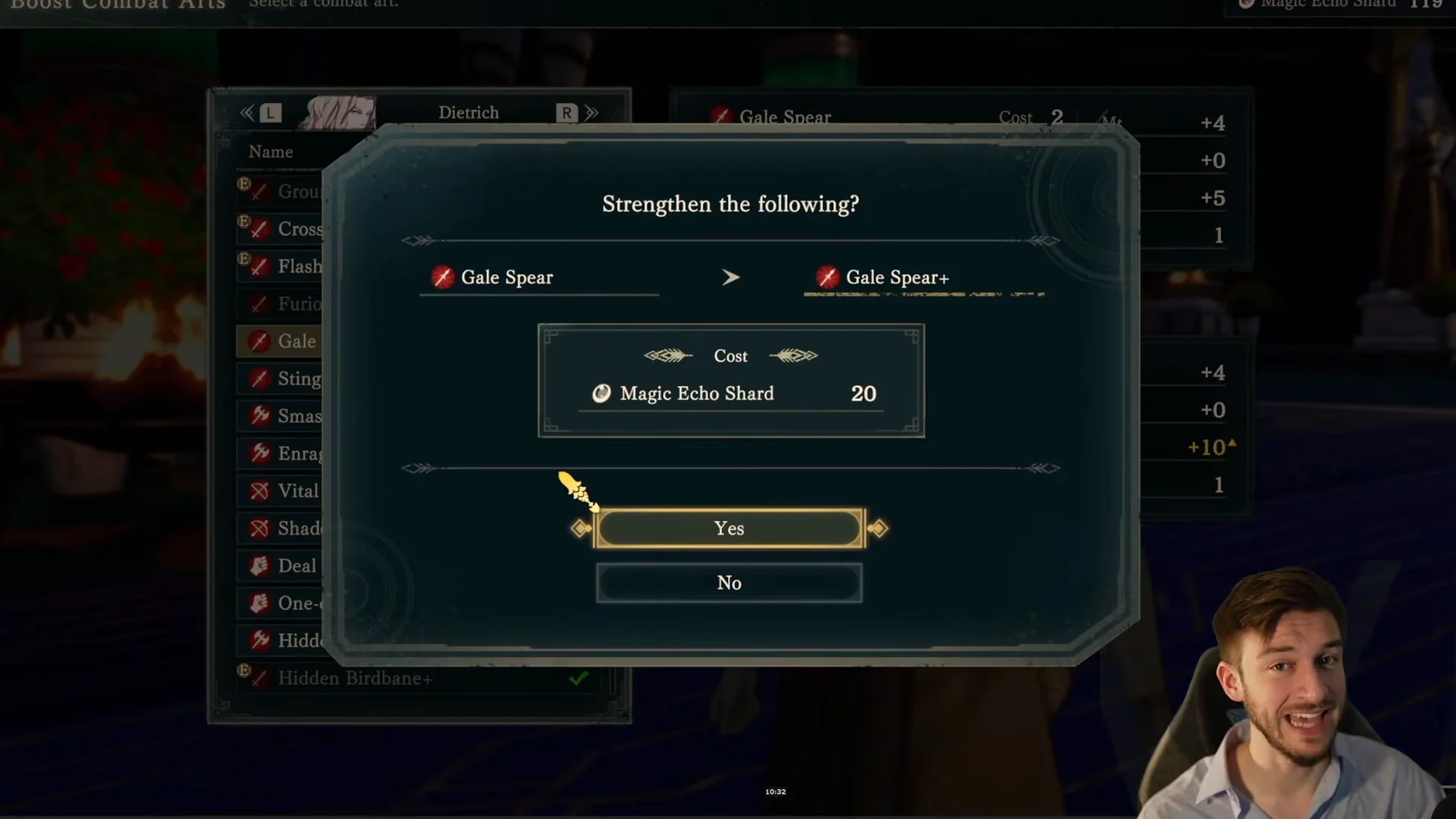 Upgrading Combat Arts