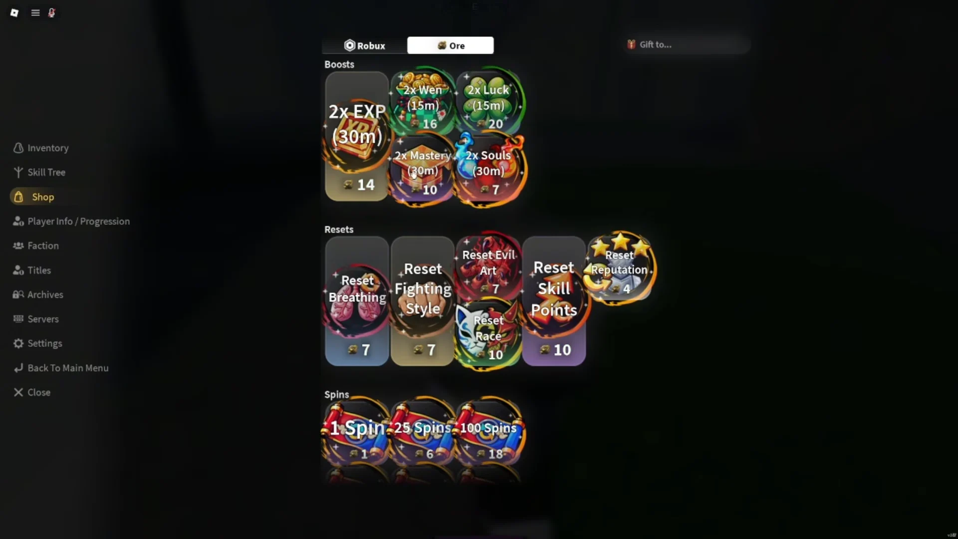 Ore Shop Breakdown