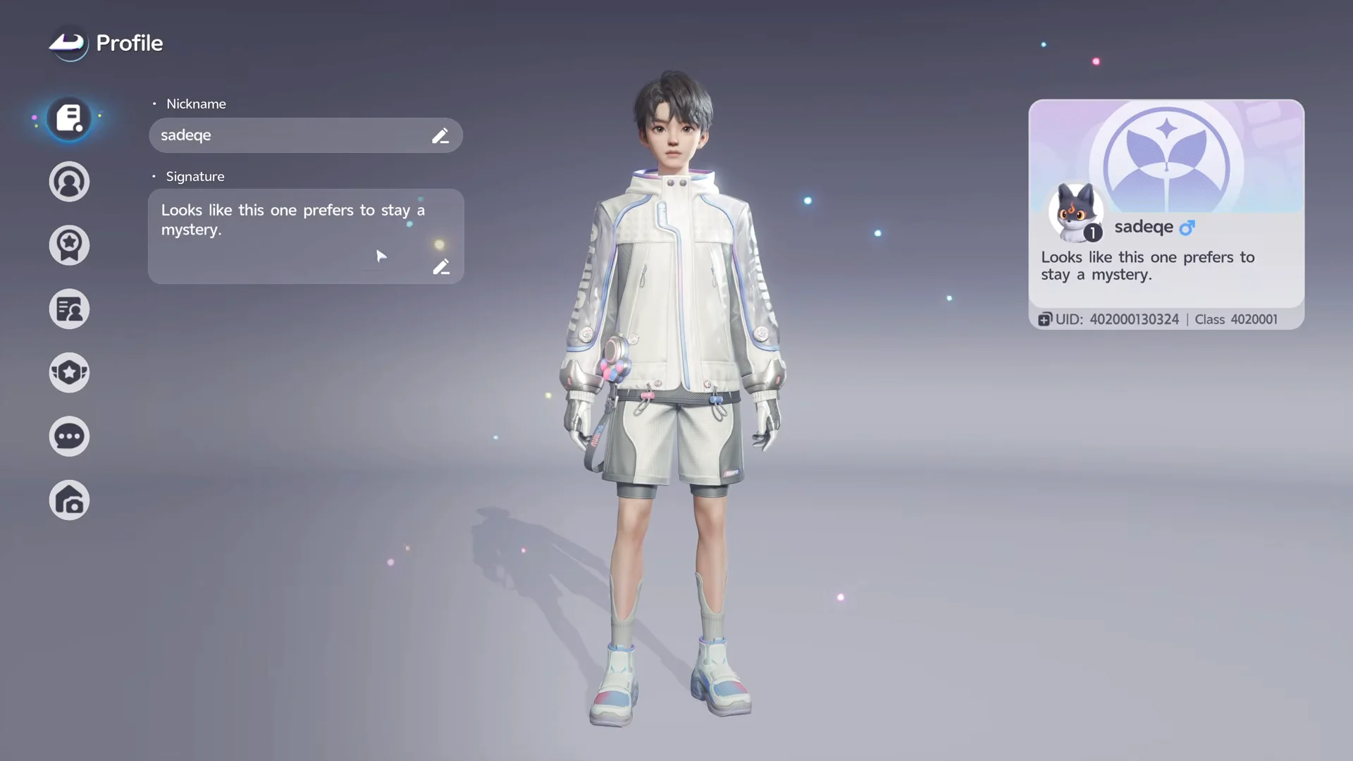 Opening the Profile Menu