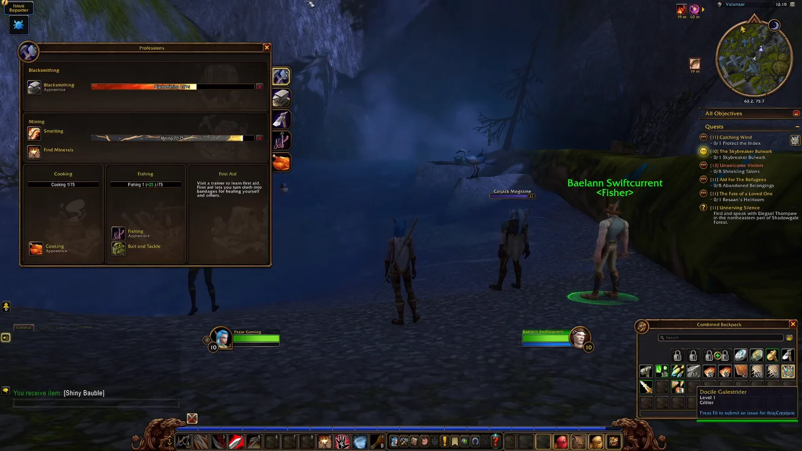 Professions Menu