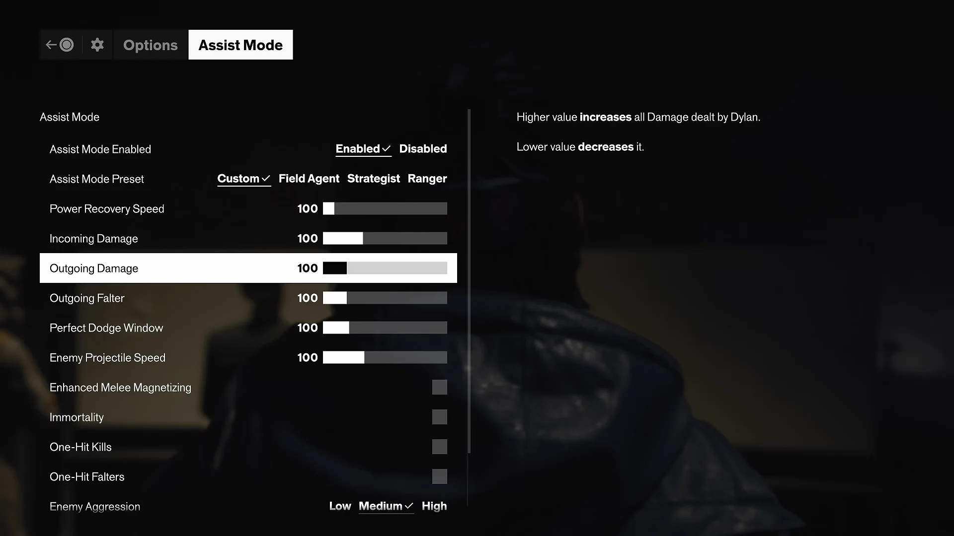 Assist Mode Menu