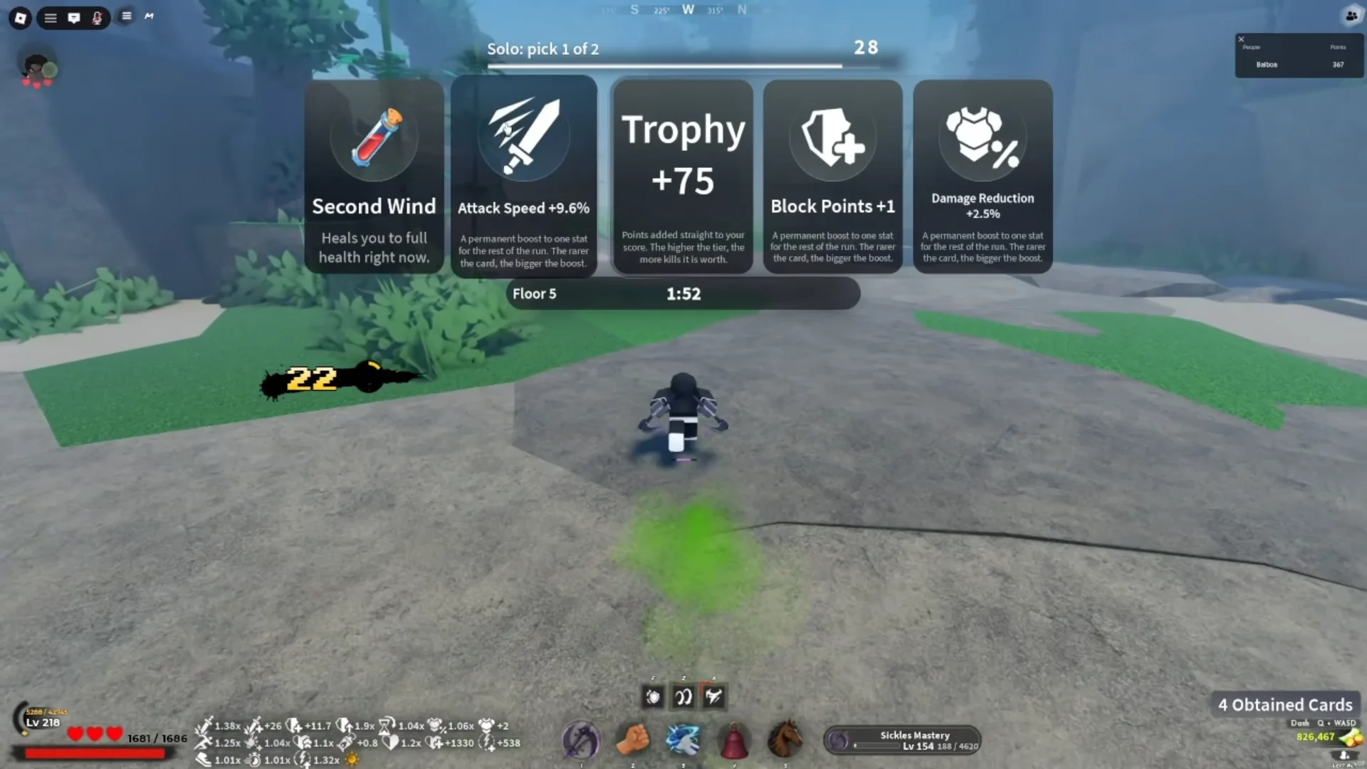 Floor 5 Combat and Boss Wave Card