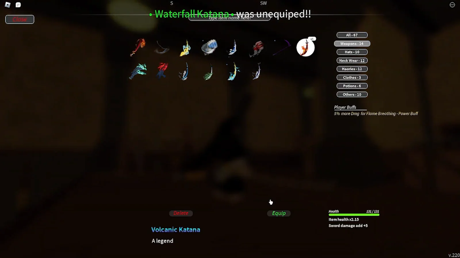 Katana Types and Stats