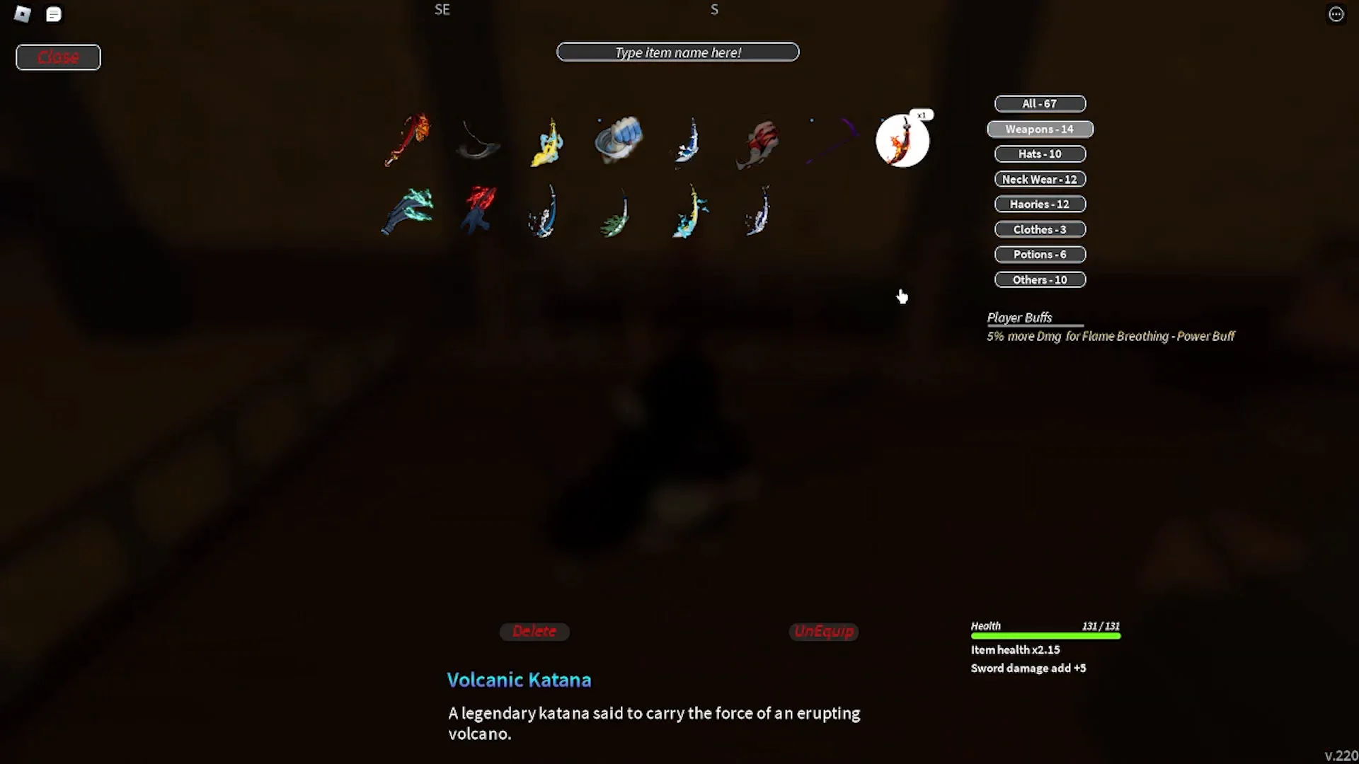 Katana Types and Stats