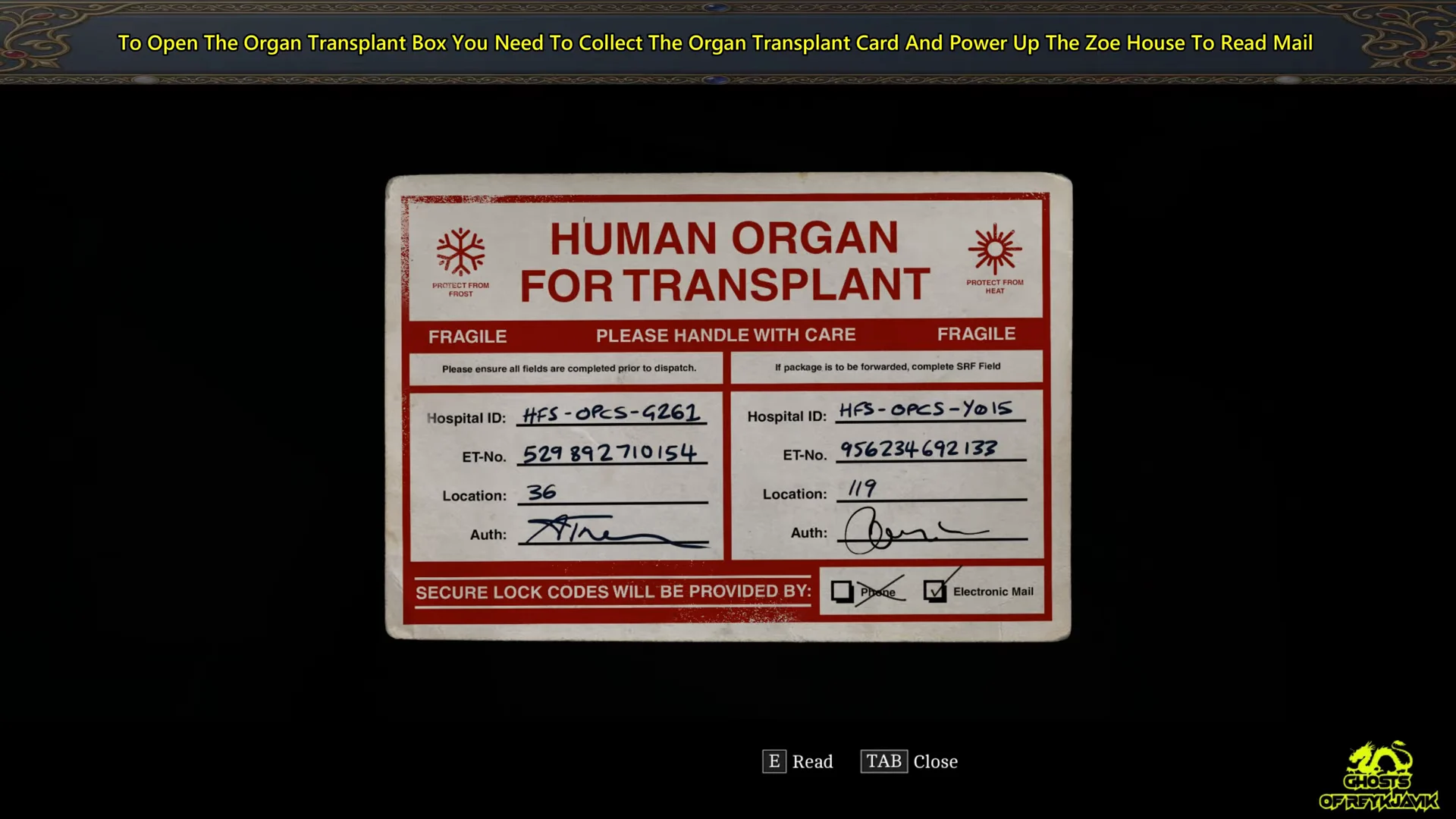 Inspecting Organ Transplant Card
