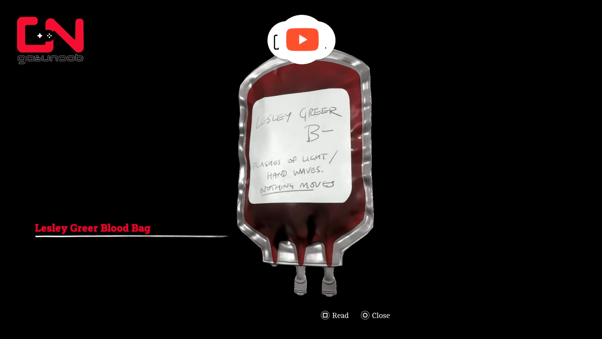 Collecting Lesley Greer Blood Bag