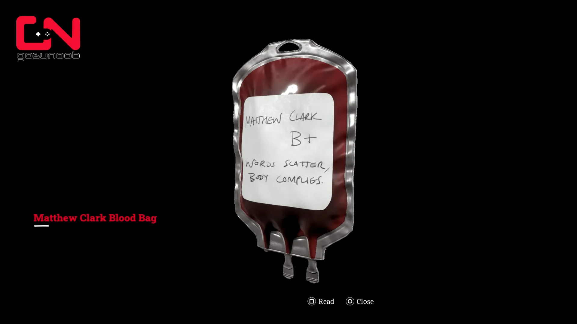 Collecting Matthew Clark Blood Bag