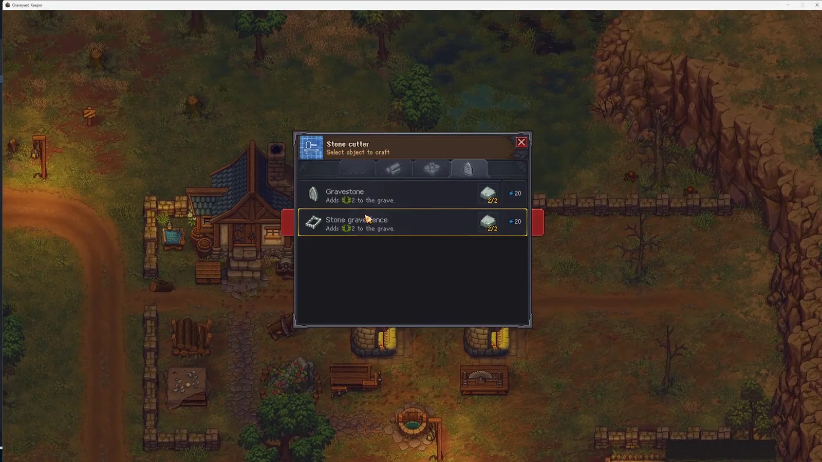 Stone Cutter Menu