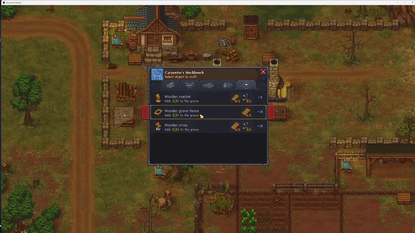 Carpenter's Workbench Menu
