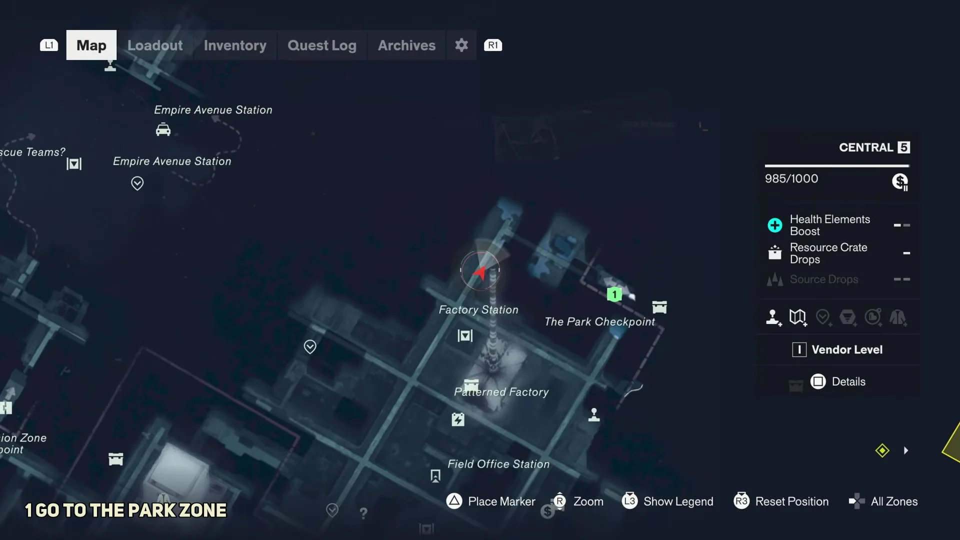 Central Map route planning