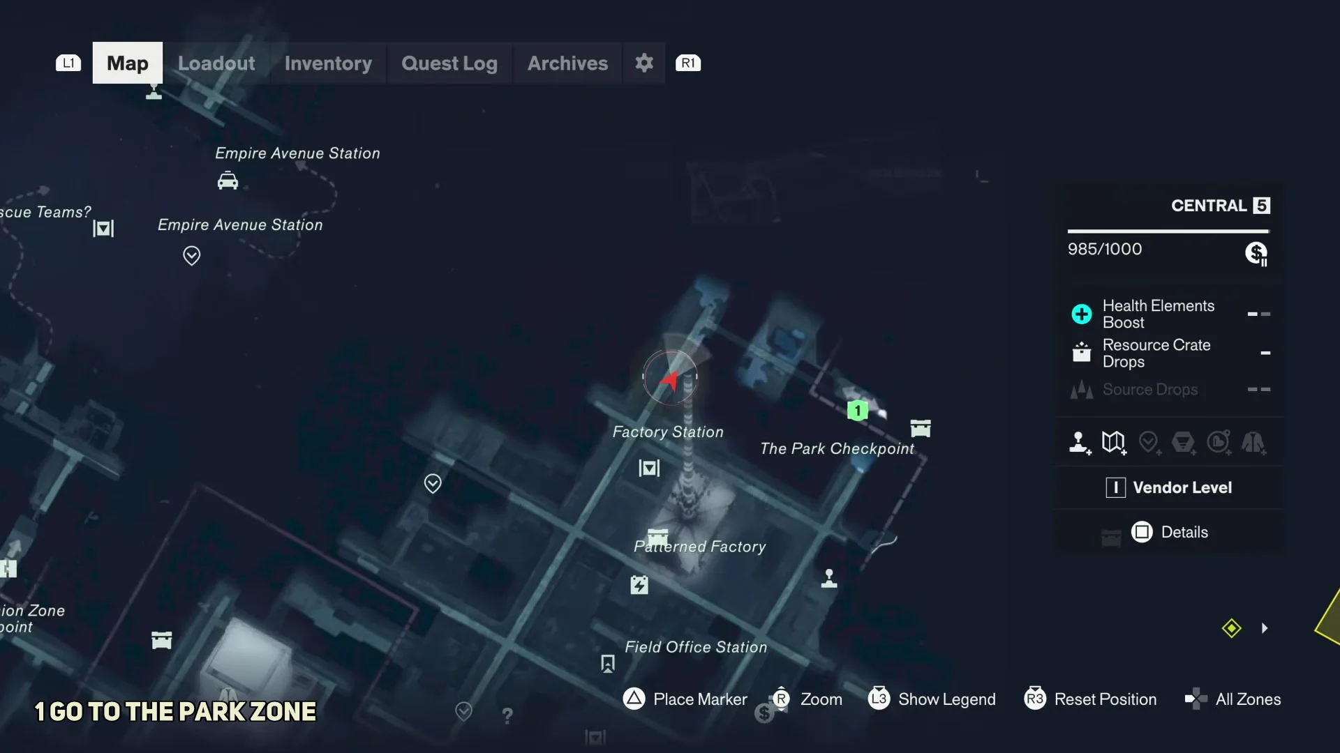Navigating to The Park
