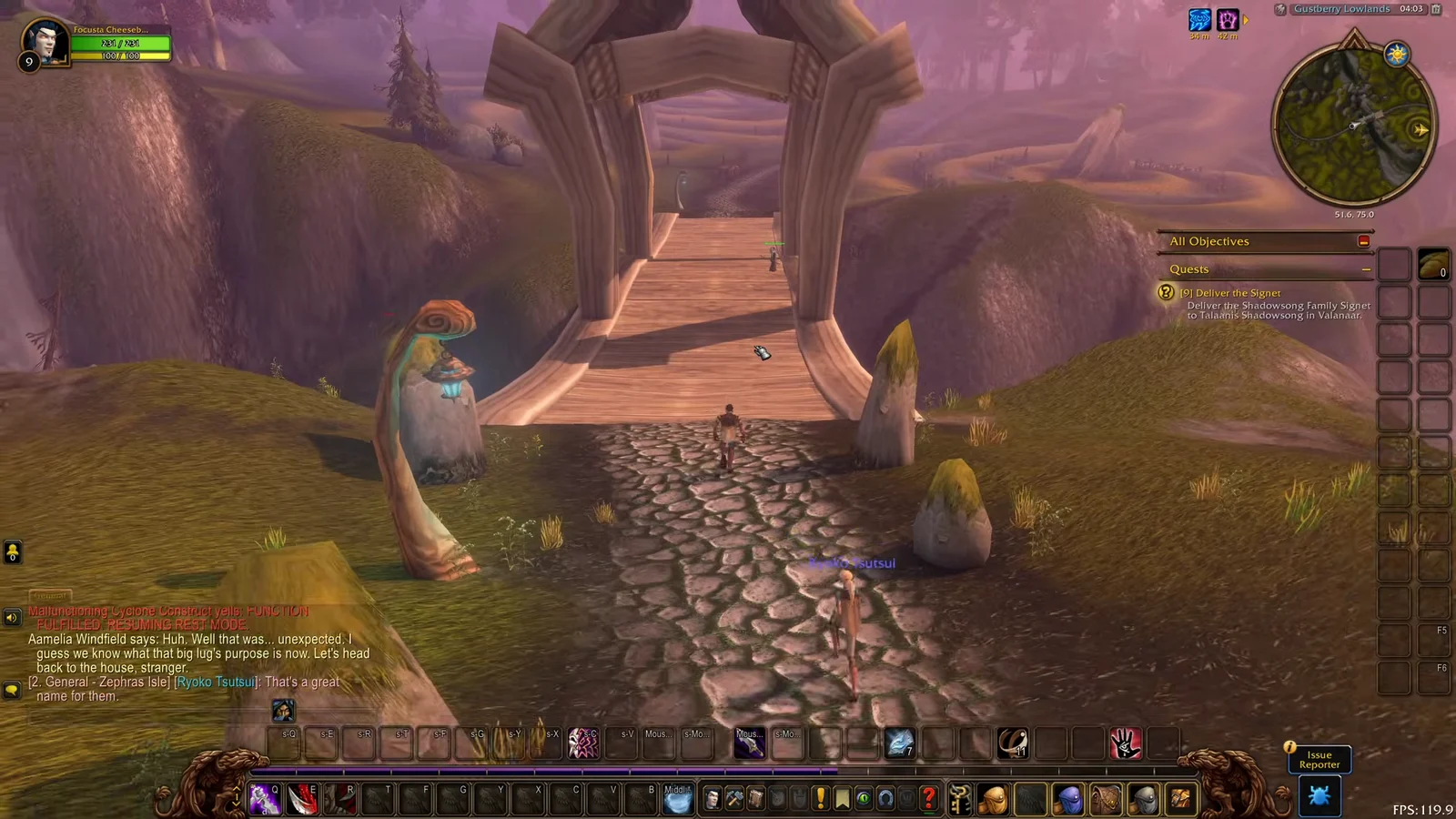 Crossing the arch bridge