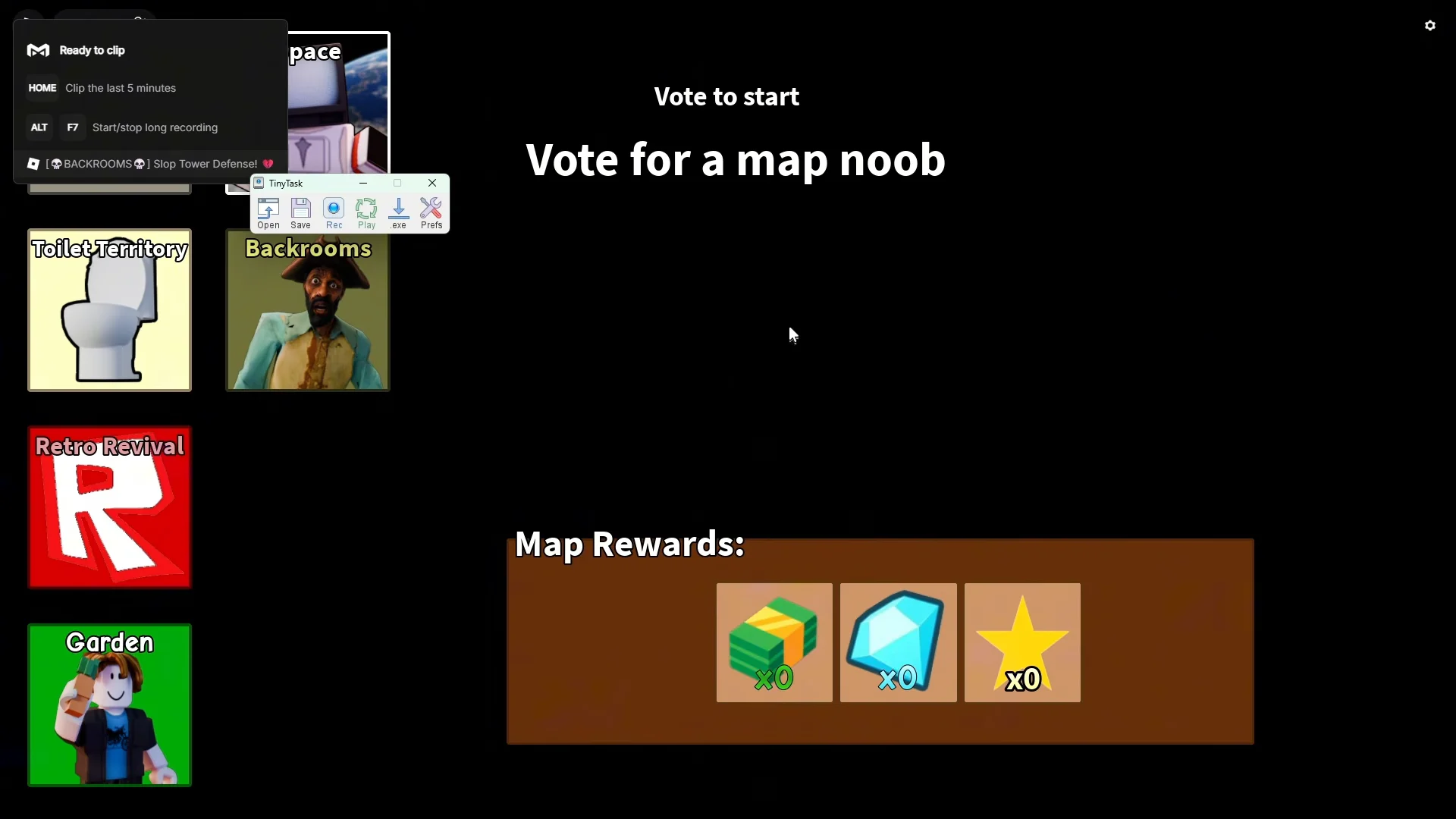 Map selection lobby