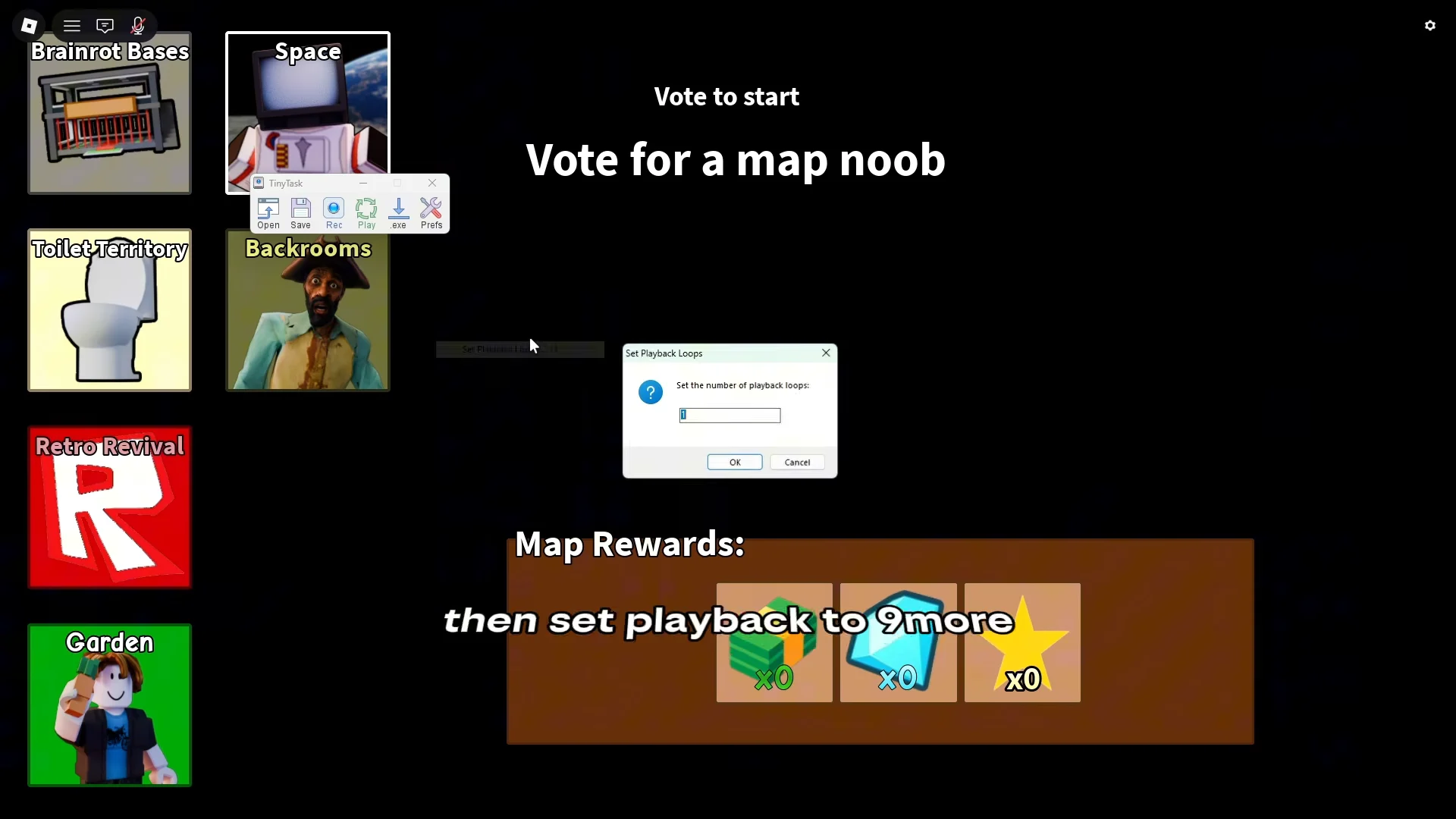 Setting TinyTask playback loops