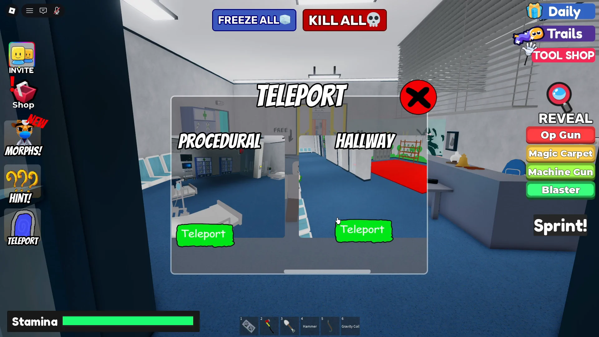Teleporting to Hallway