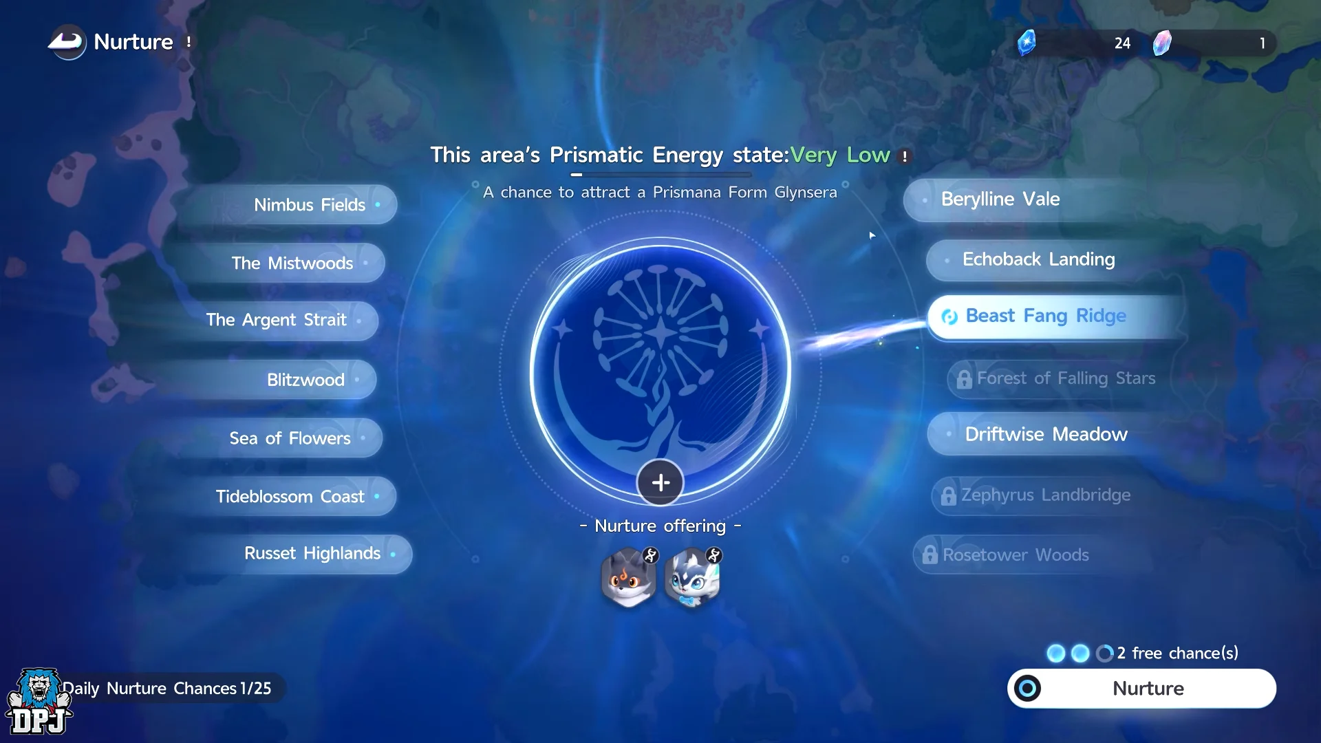 Nurture Menu Mechanics & Daily Free Chances