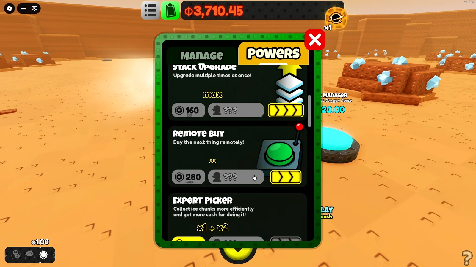 Checking Powers Menu