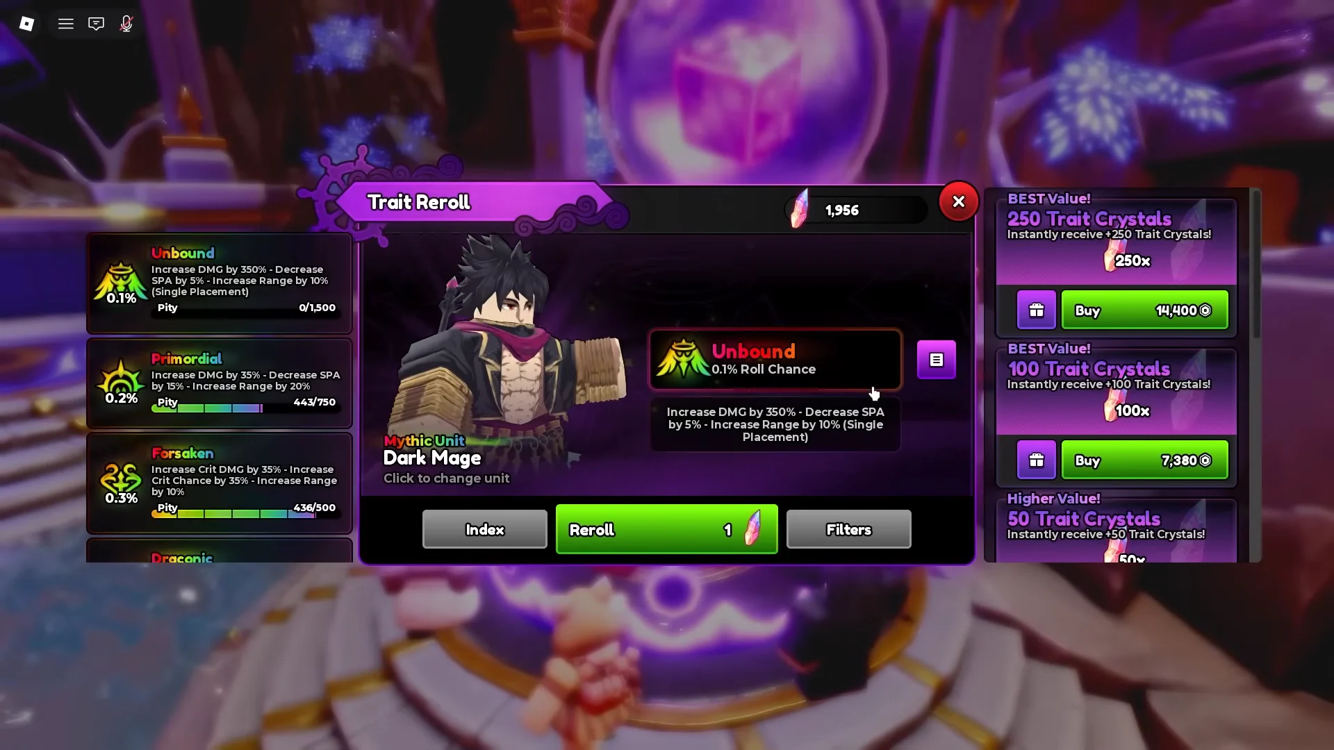 Trait Rerolling Dark Mage