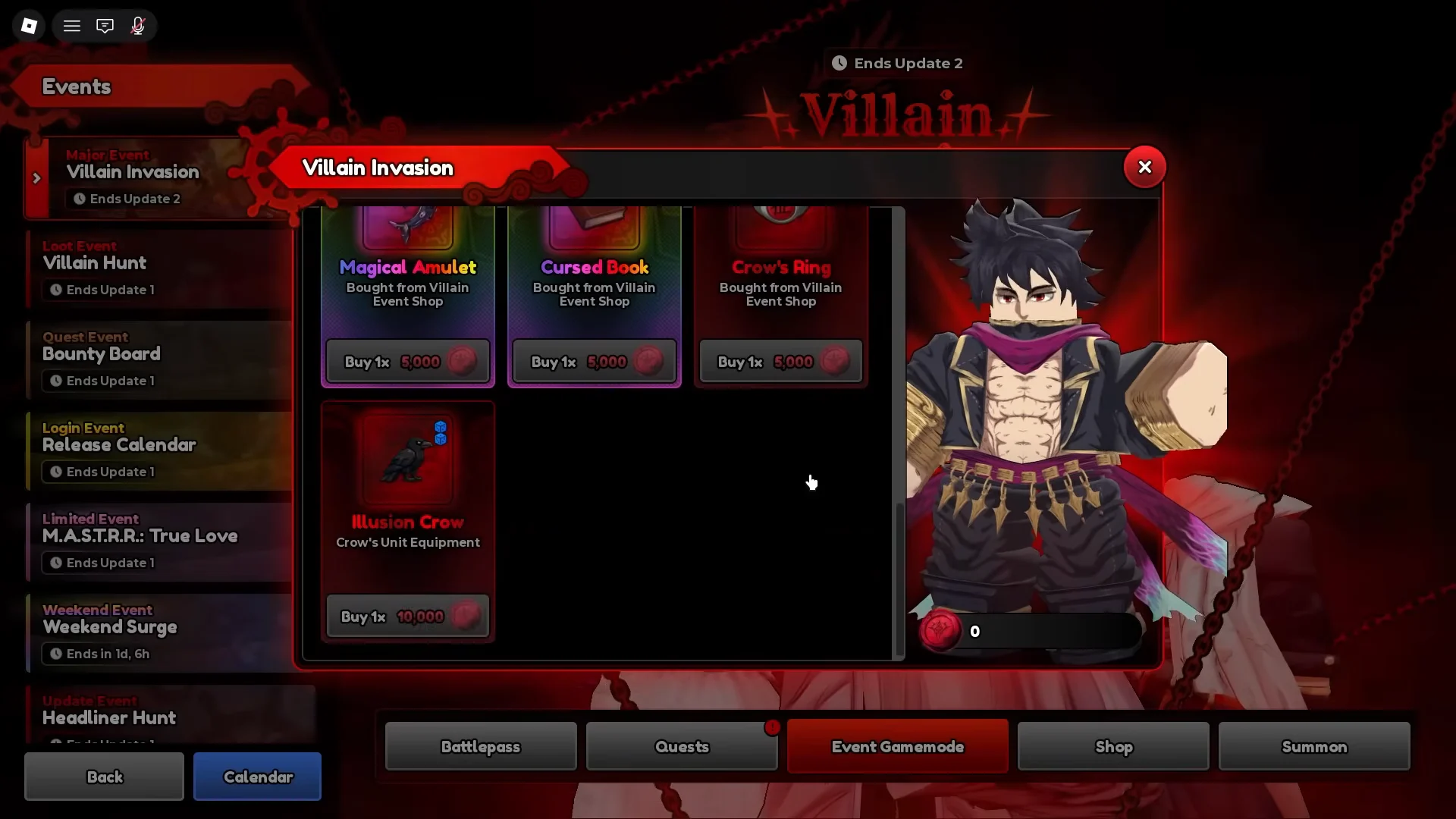 Checking Event Shop and Inventory