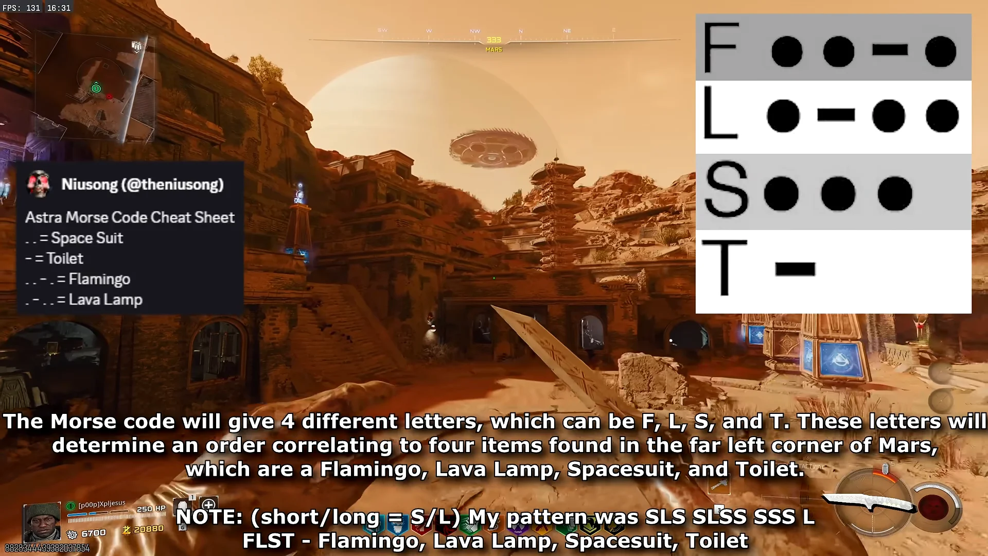 Mars Morse Code Translation