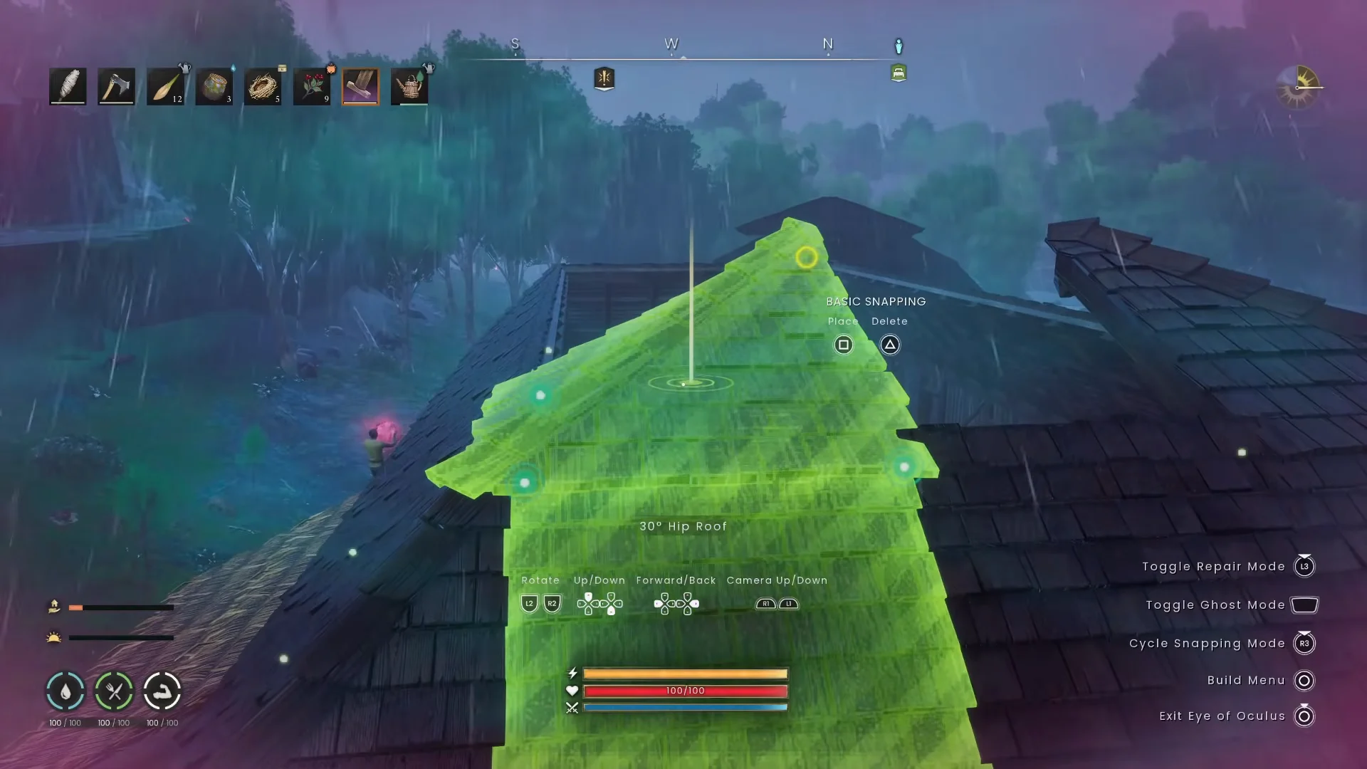 Second roof tier with 30-degree pieces