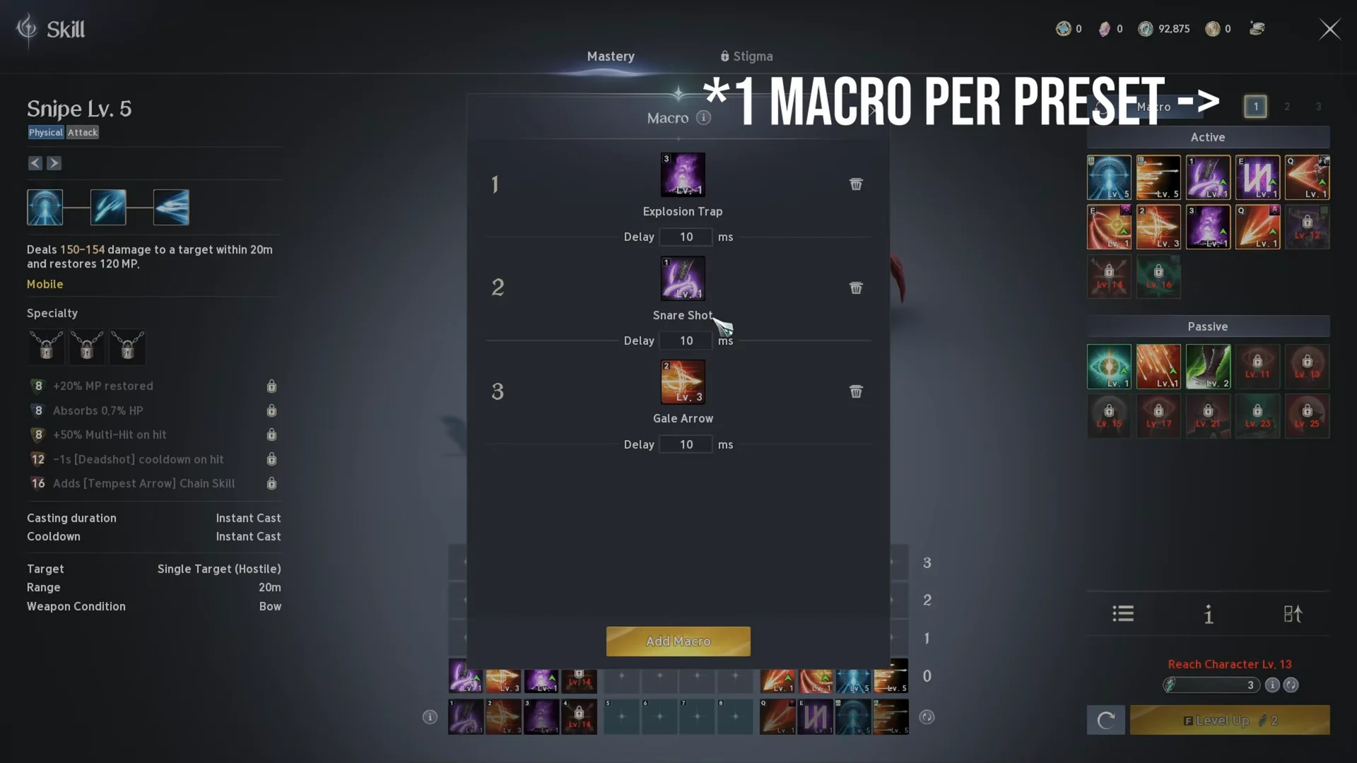 Opening the Skill Menu