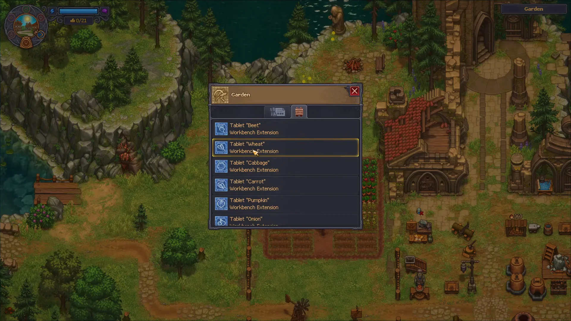 Selecting Wheat Tablet Extension