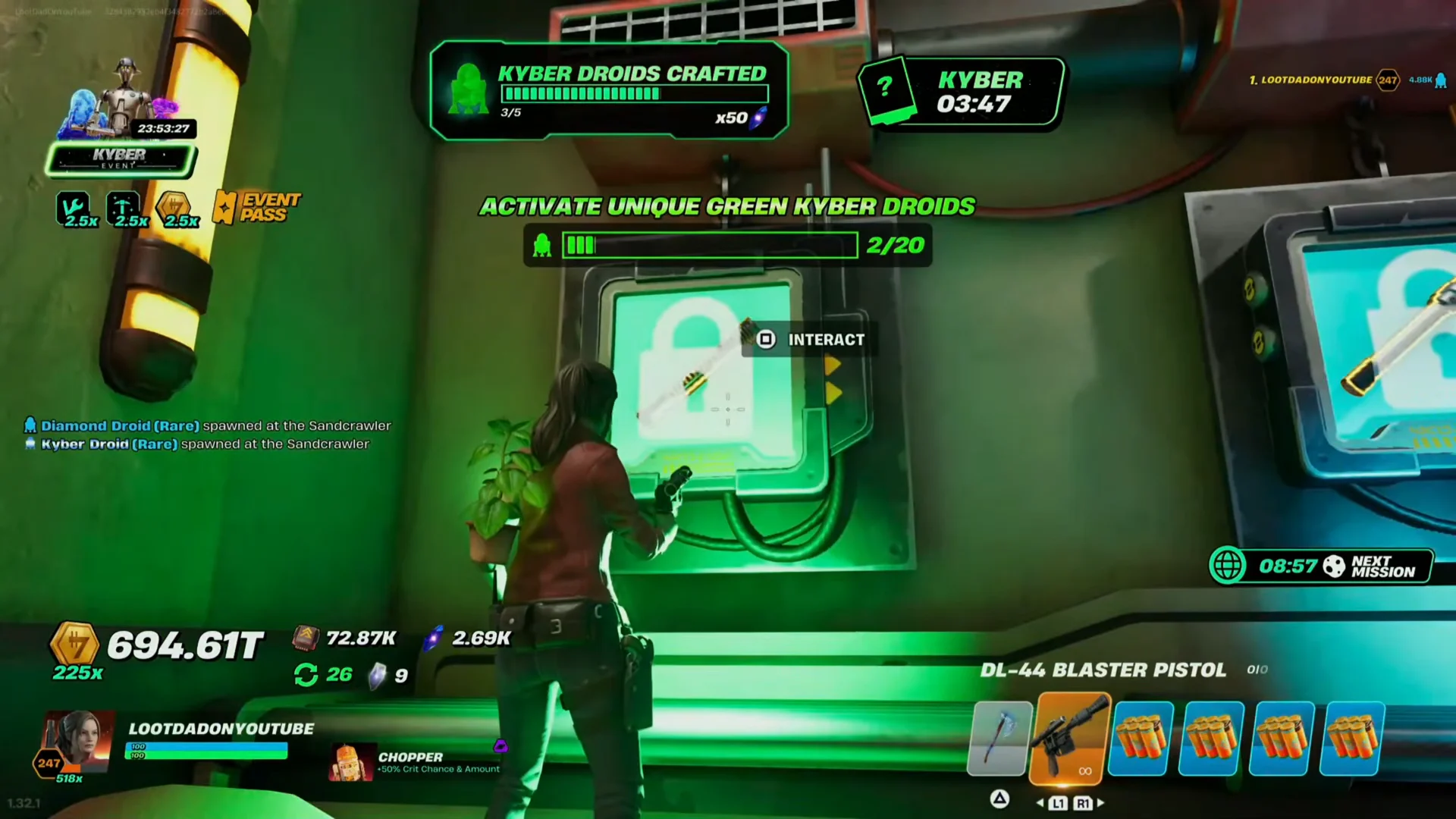 Activating CB Droid & Inspecting Lightsaber Trackers