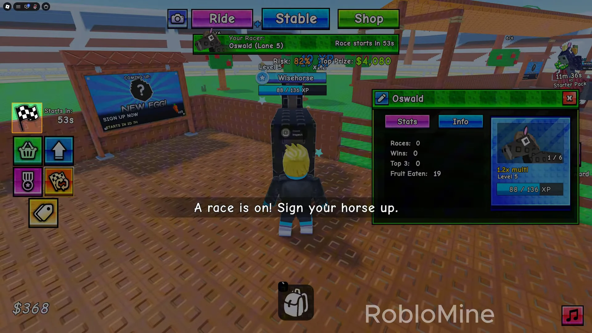 Oswald Horse Stats