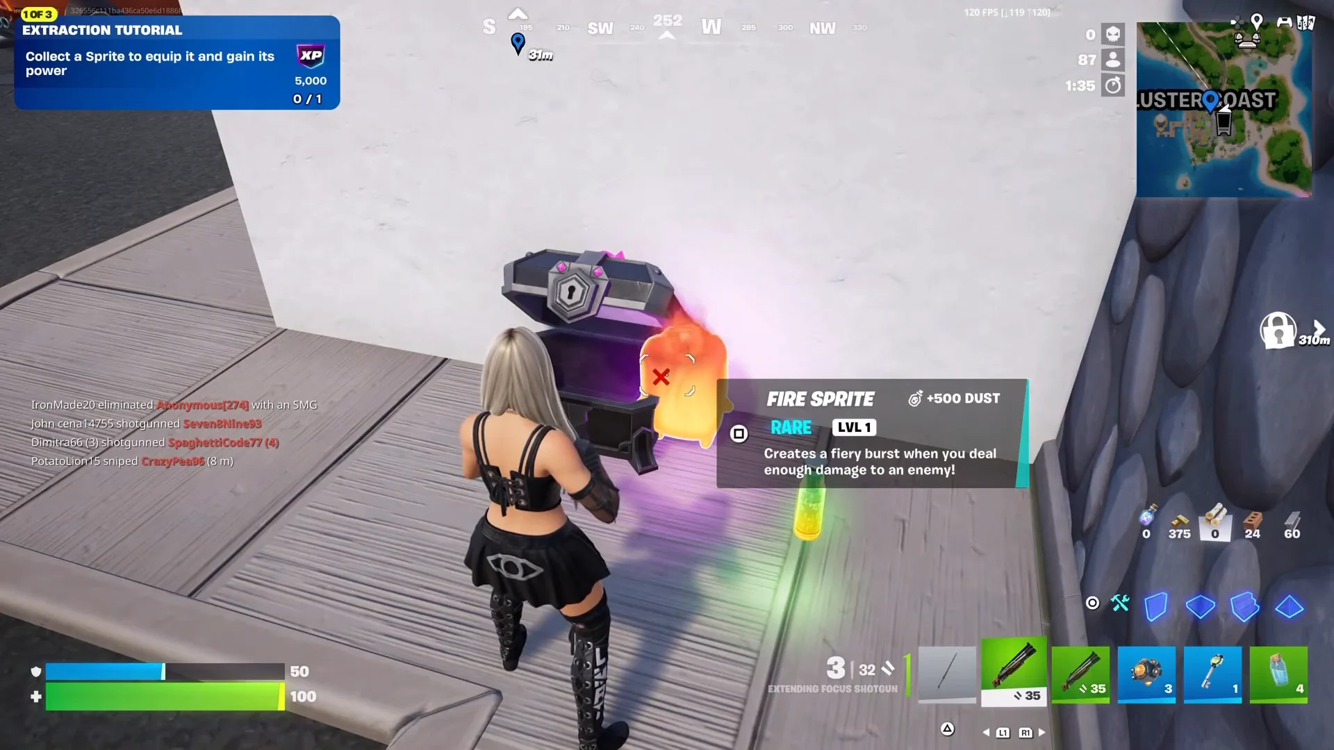 Opening a Sprite Chest