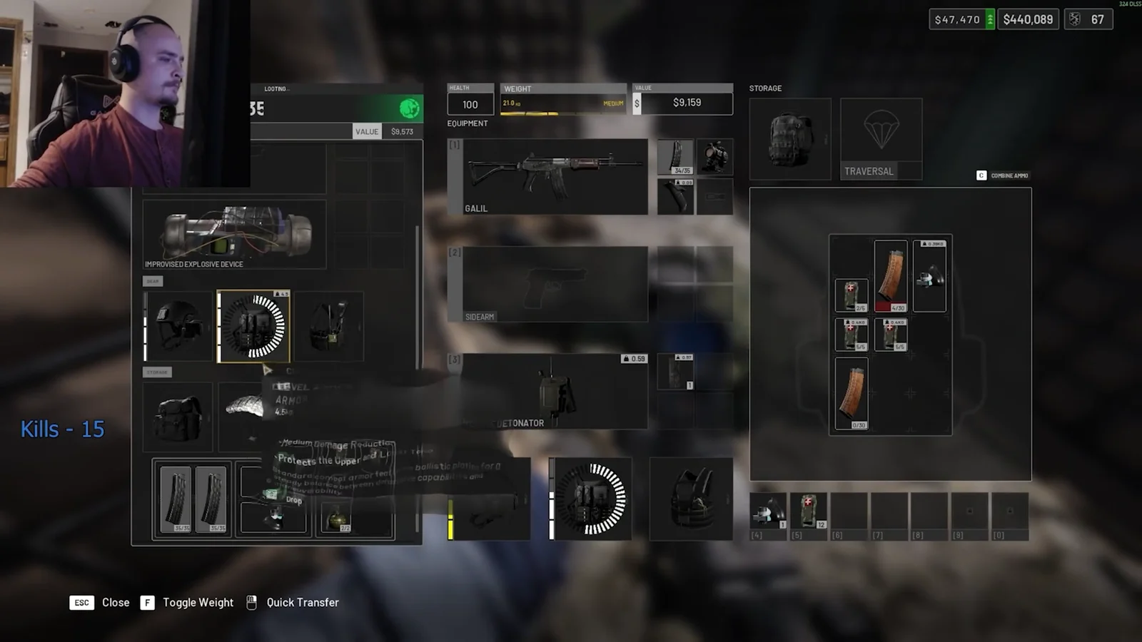 Checking loot inventory