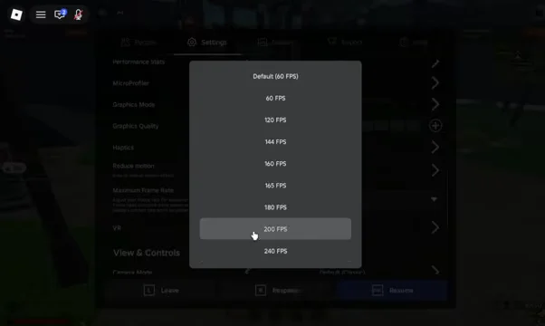 Setting Maximum Frame Rate