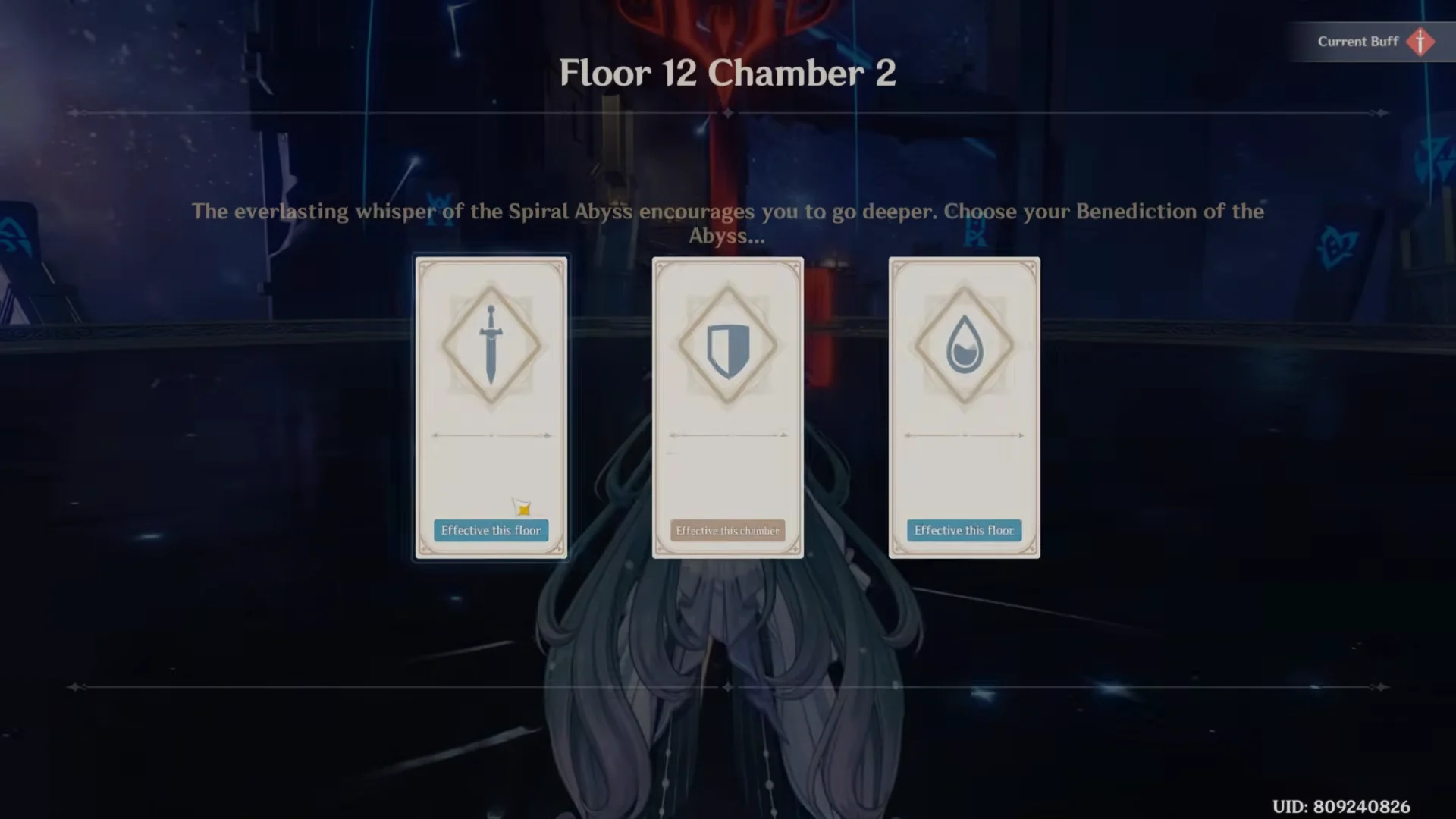 Floor 12 Chamber 2 Buff Selection