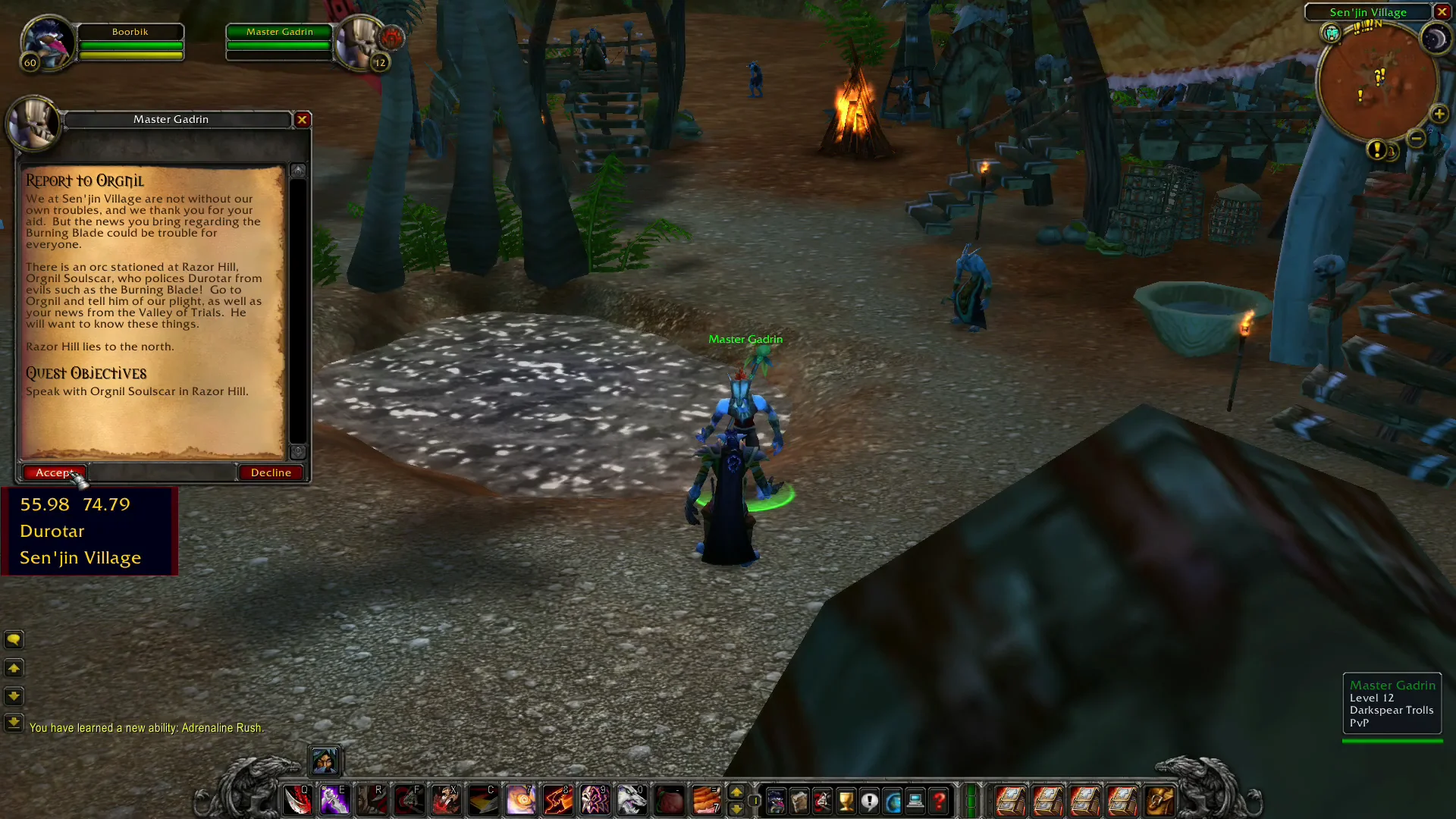 Accepting Report to Orgnil Quest