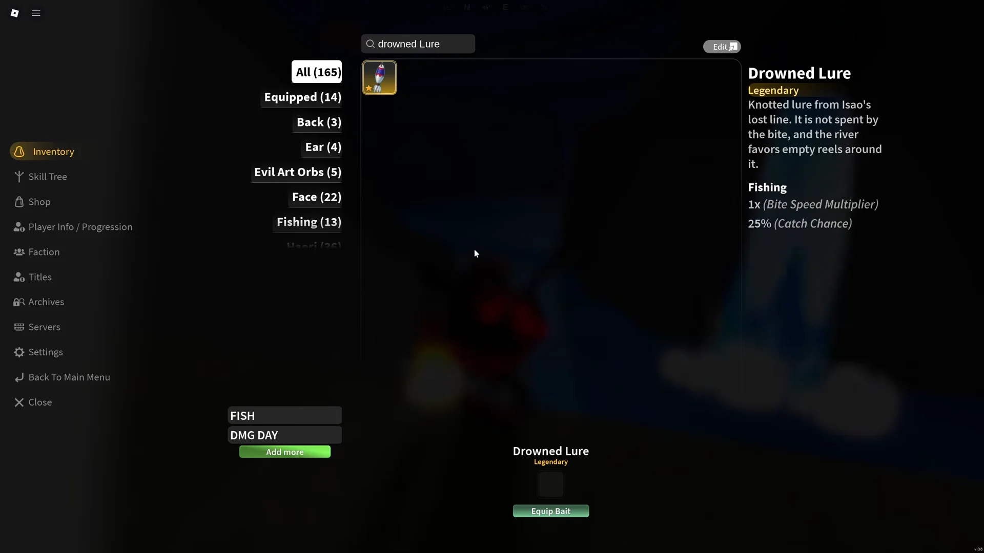 Drowned Lure Item Stats