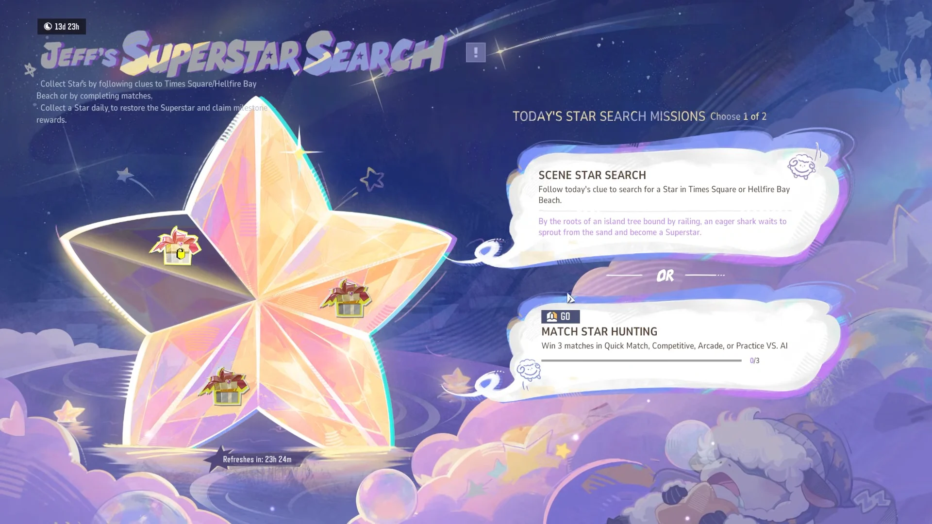Event Mission Menu & Clue