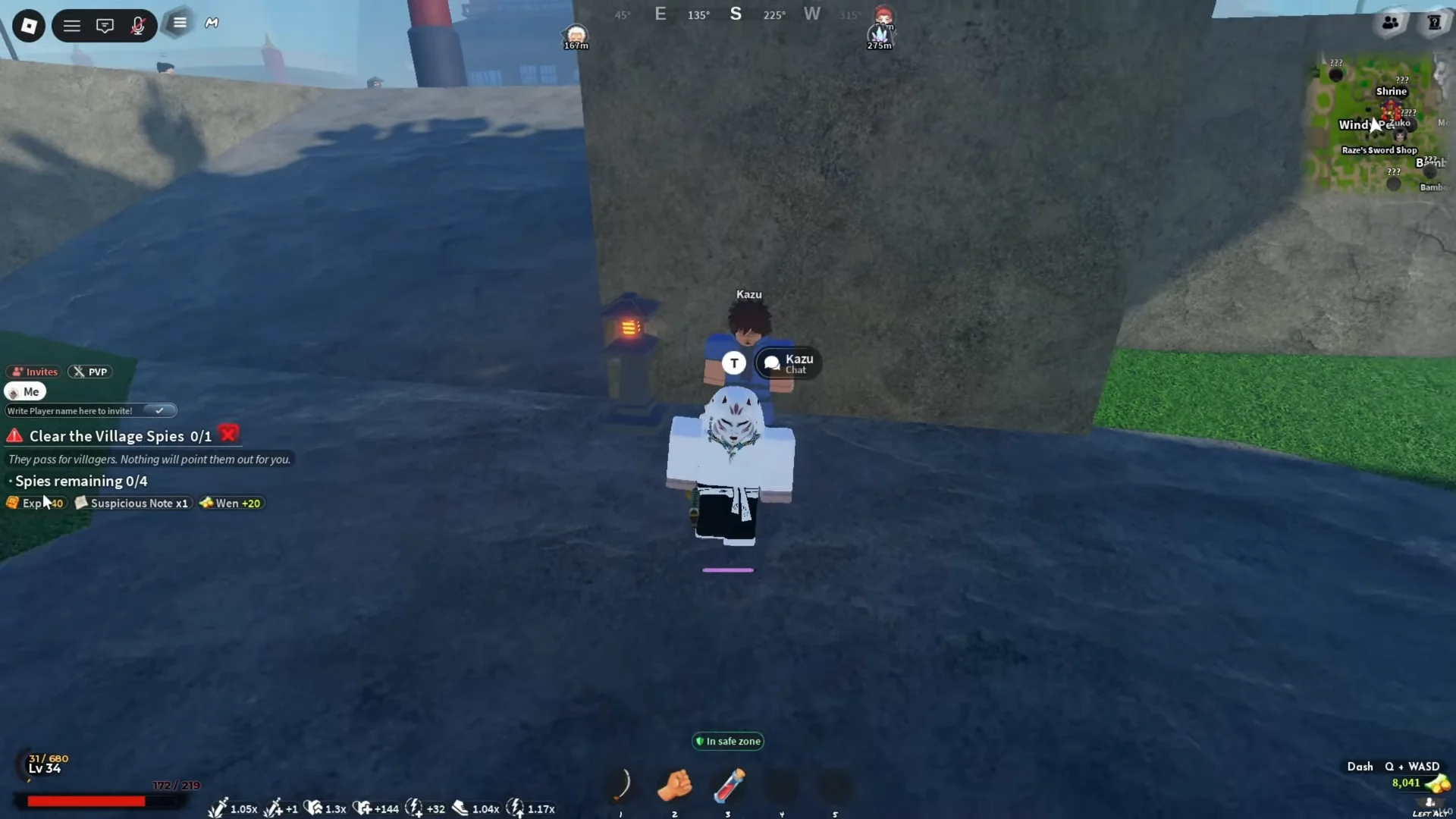 Accepting Spy Quest from Kazu