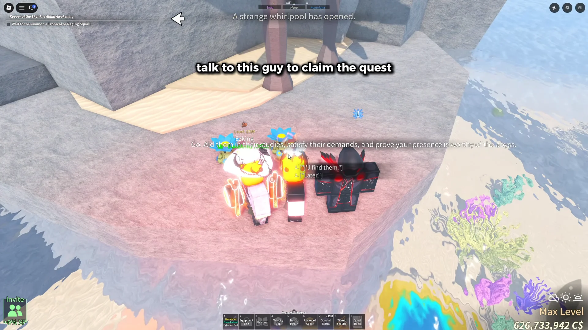 Claiming the main quest