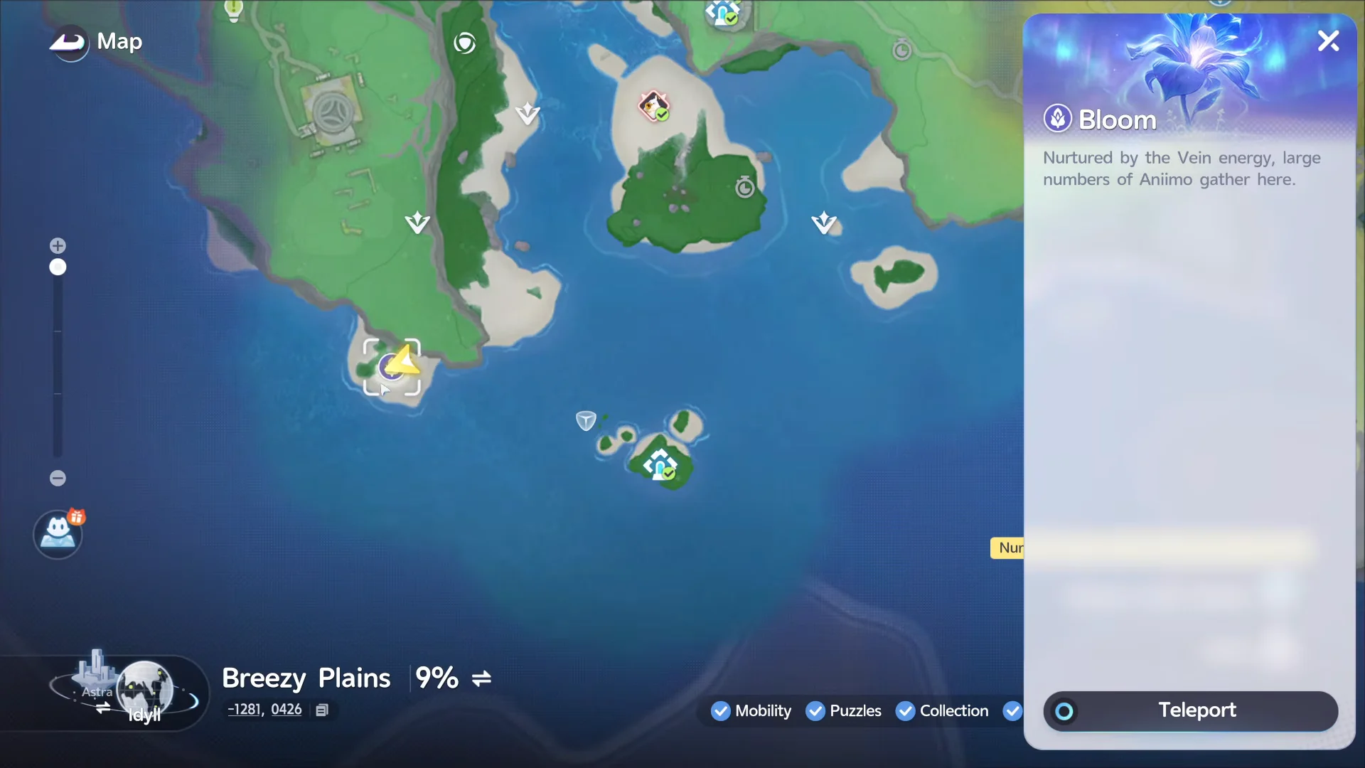 Teleporting via Map